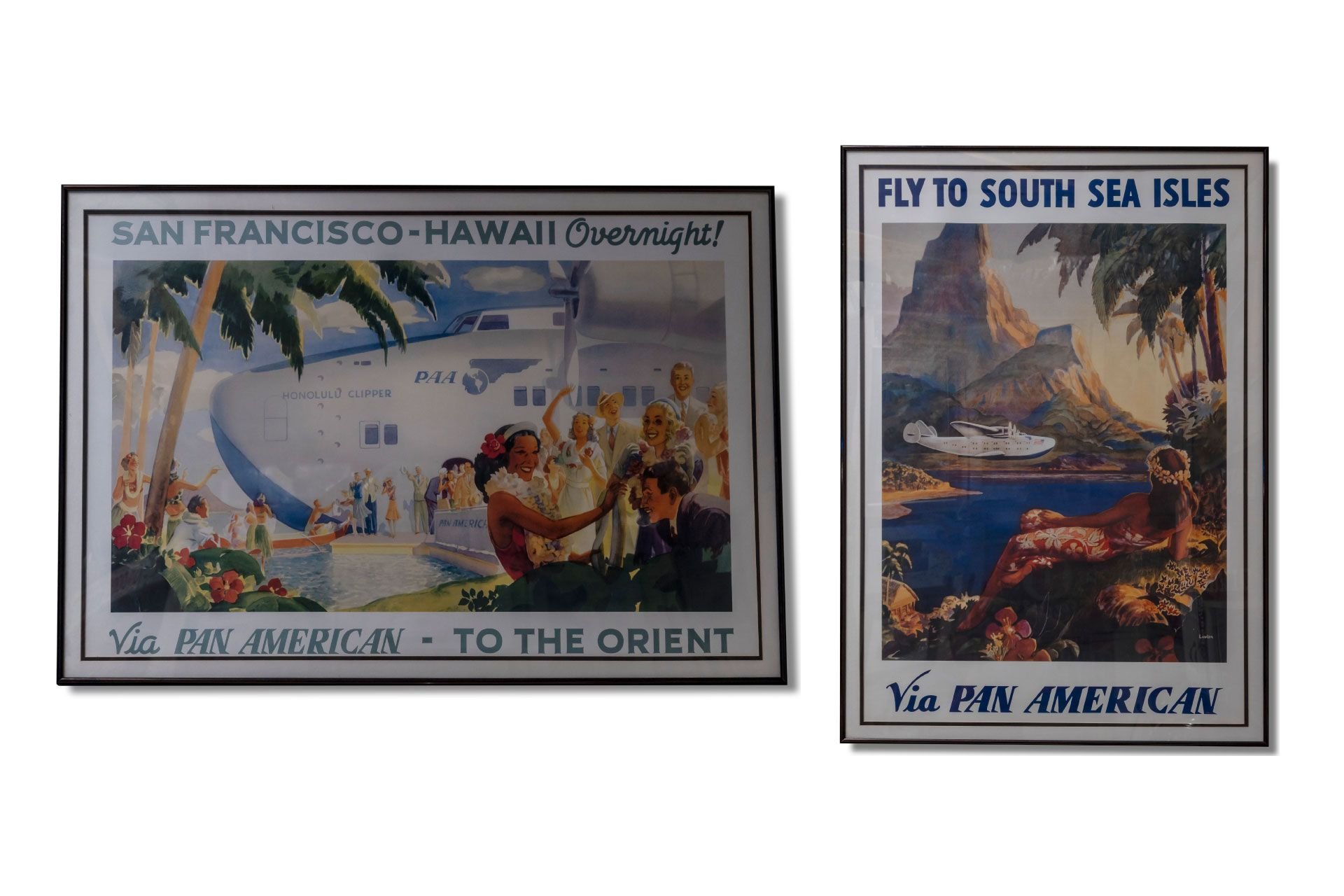 For Sale Pair of Framed Reproduction 'Pan-American' Posters