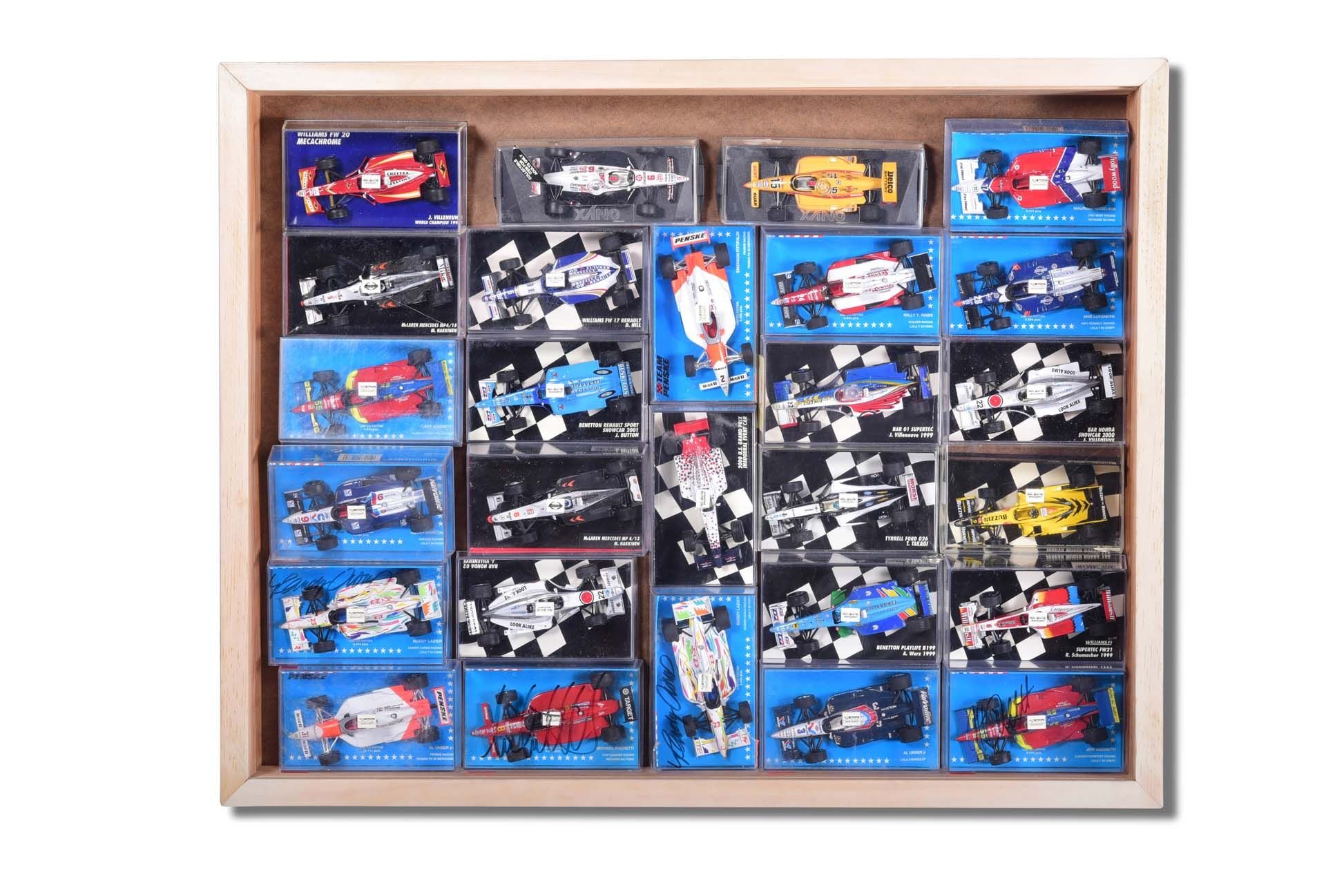 For Sale Assorted Formula 1 and IndyCar 1/43 Scale Models, primarily Minichamps Signed