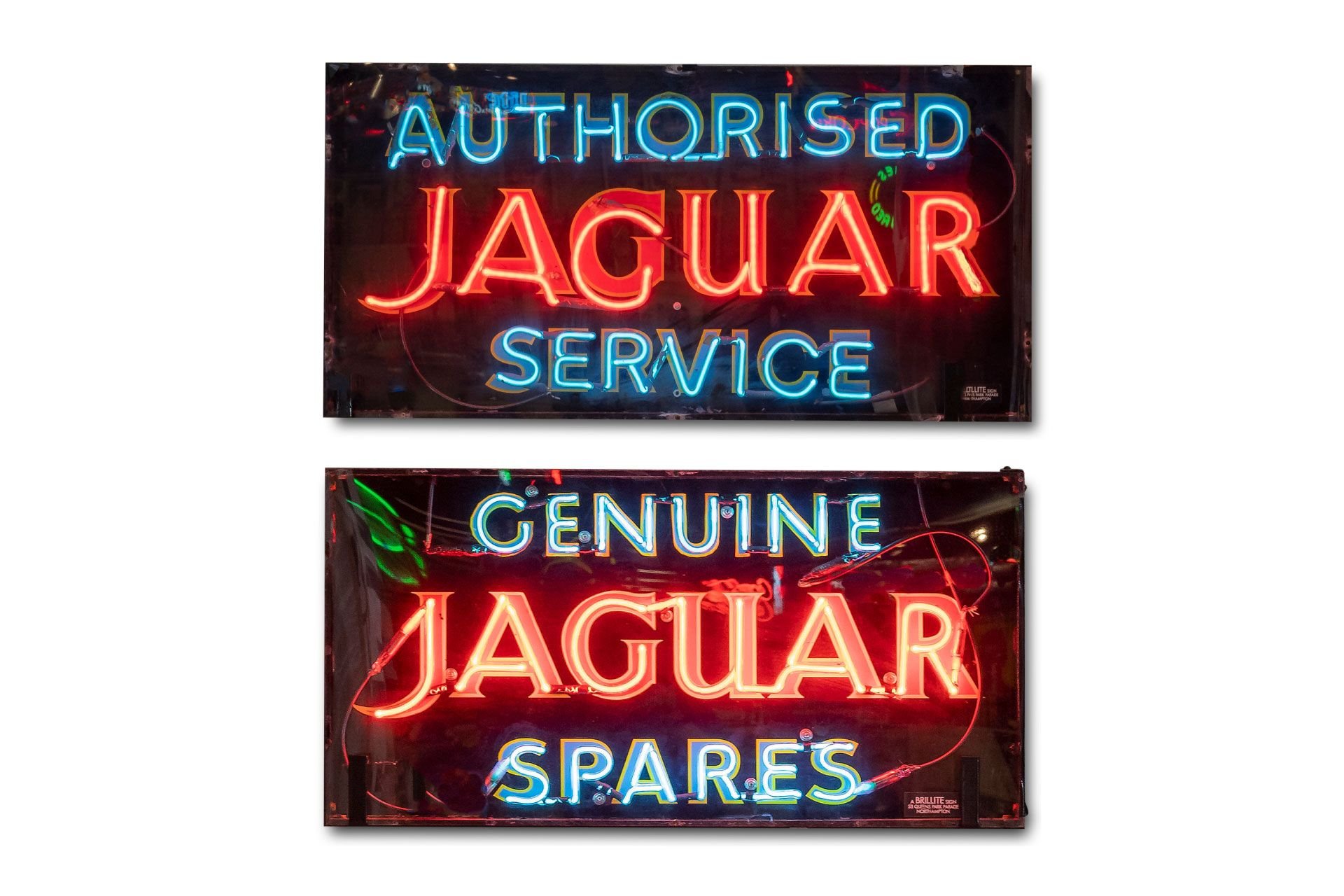 Broad Arrow Auctions | Pair of New Construction 'Jaguar' Neon Signs