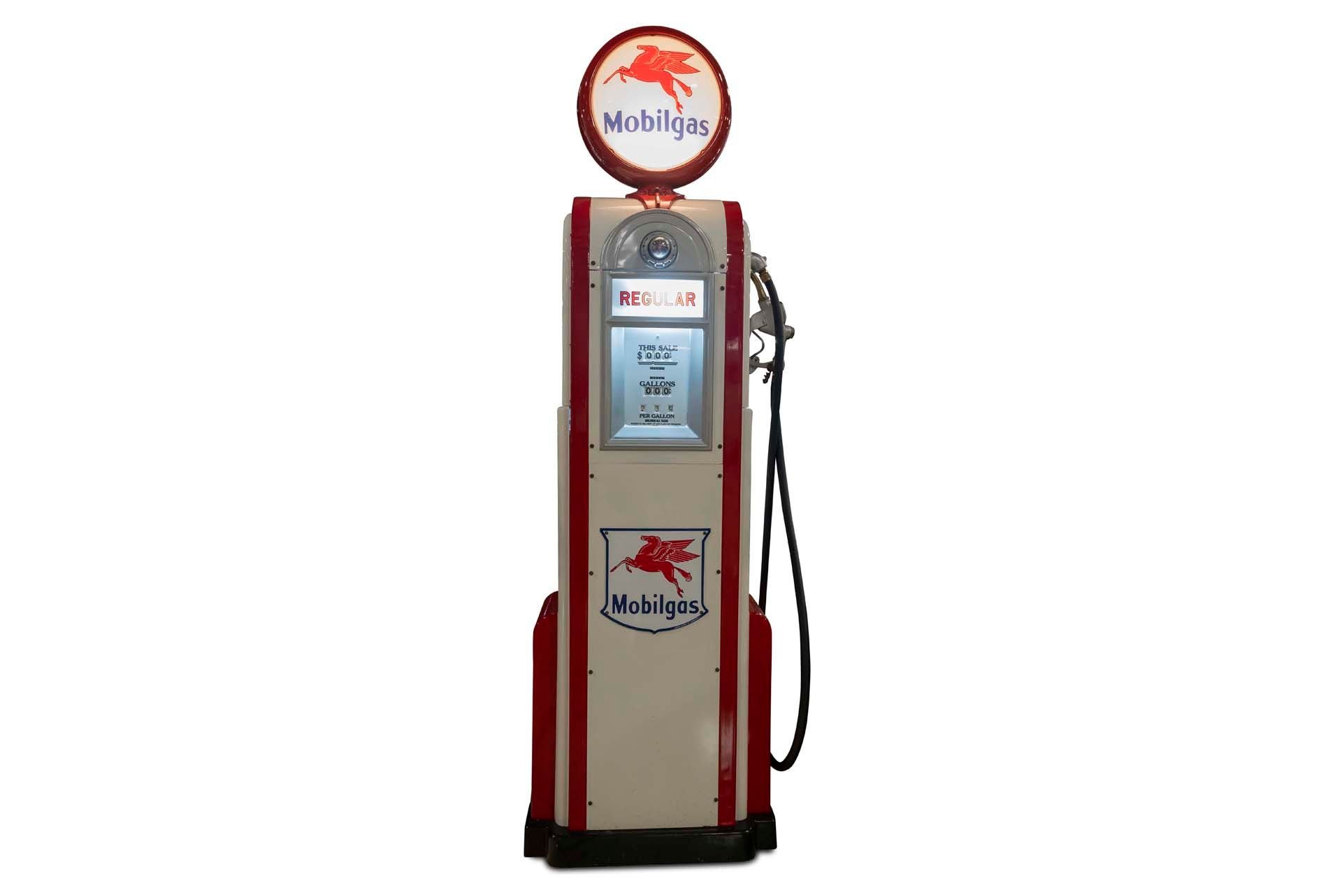 For Sale 'Mobilgas' Gas Pump, Reproduction Glass Globe