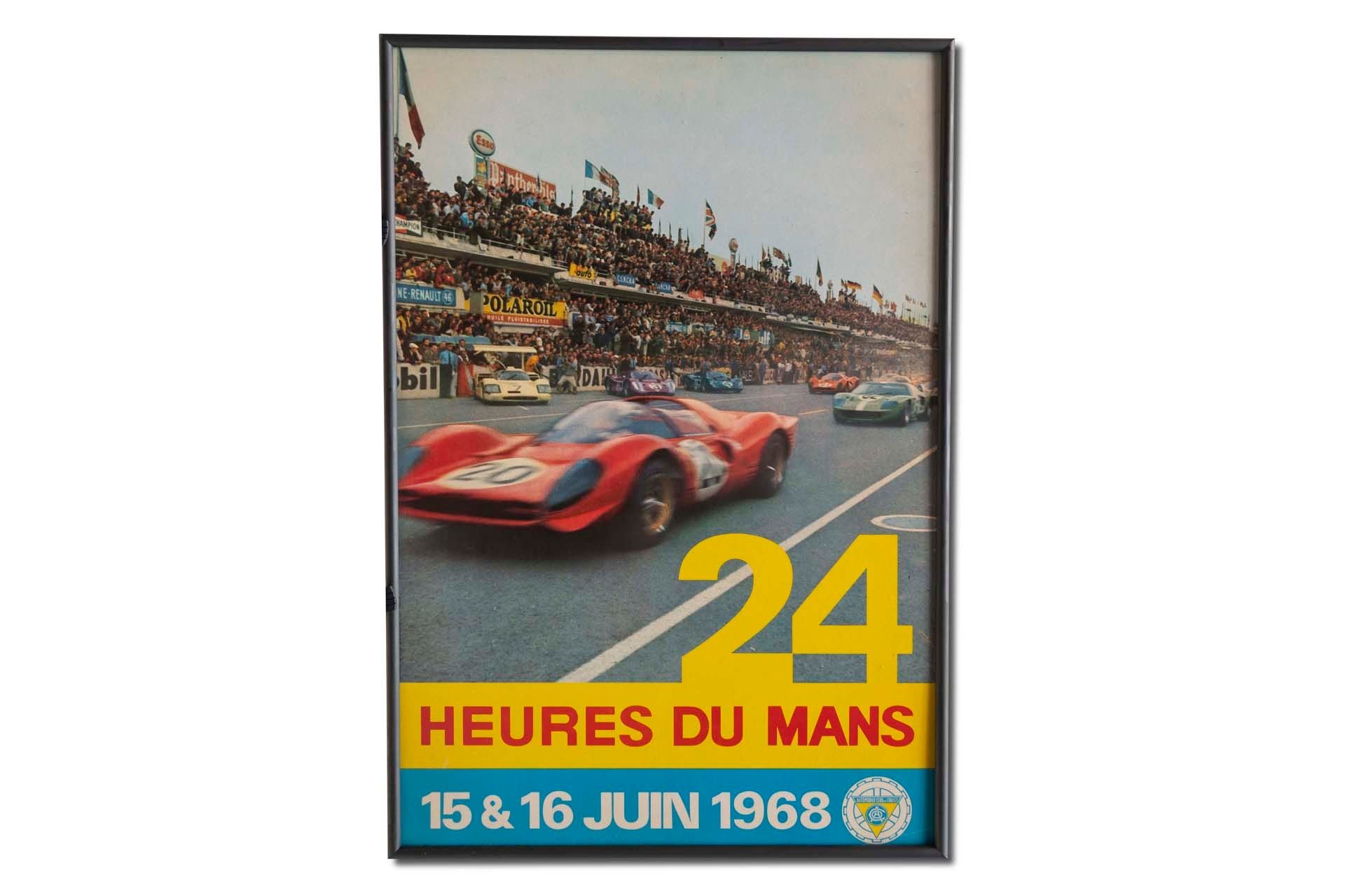 Broad Arrow Auctions | Framed Original '1968 24 heures du Mans' Event Poster