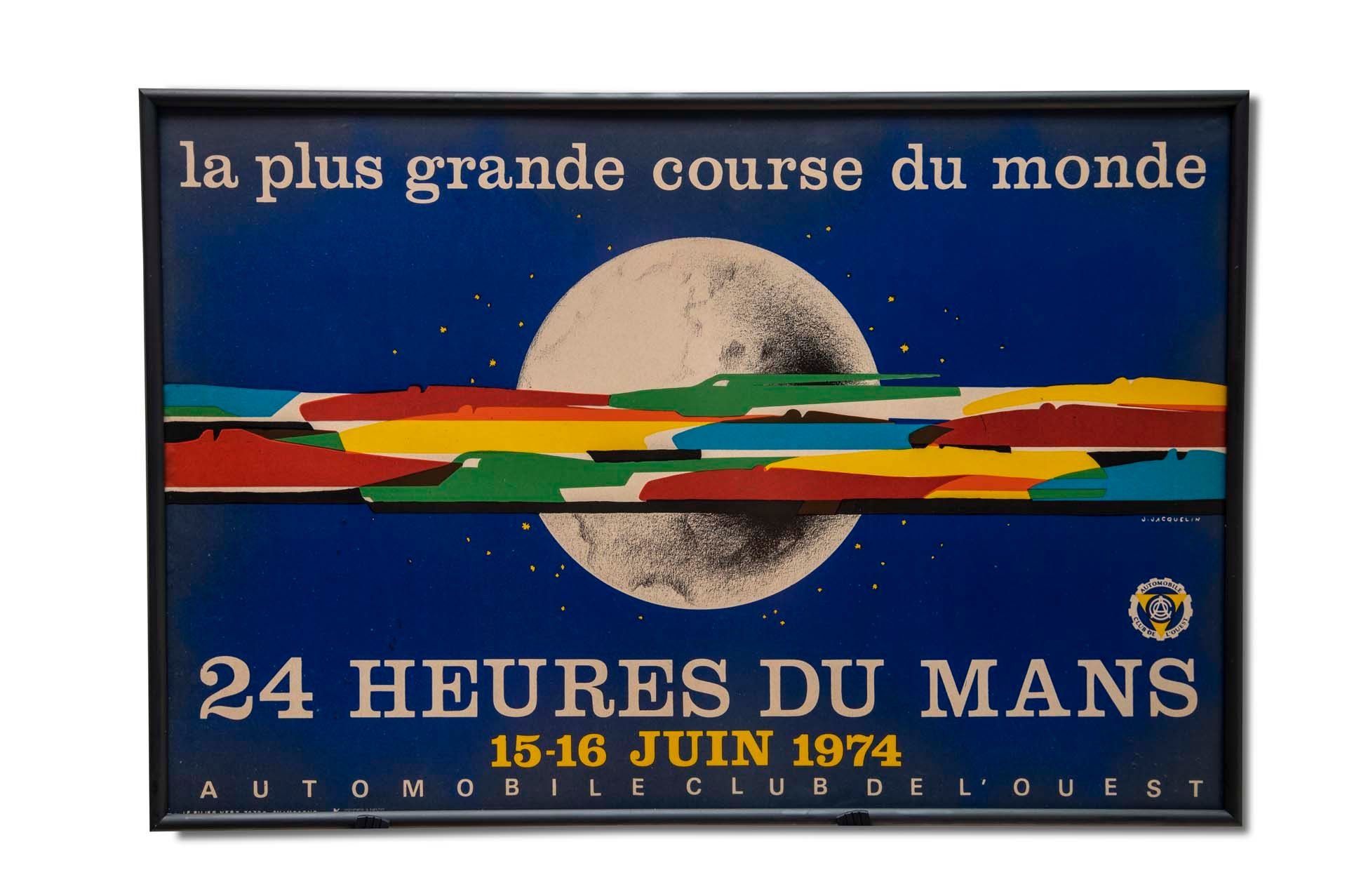 For Sale Framed Original '1974 24 heures du Mans' Event Poster