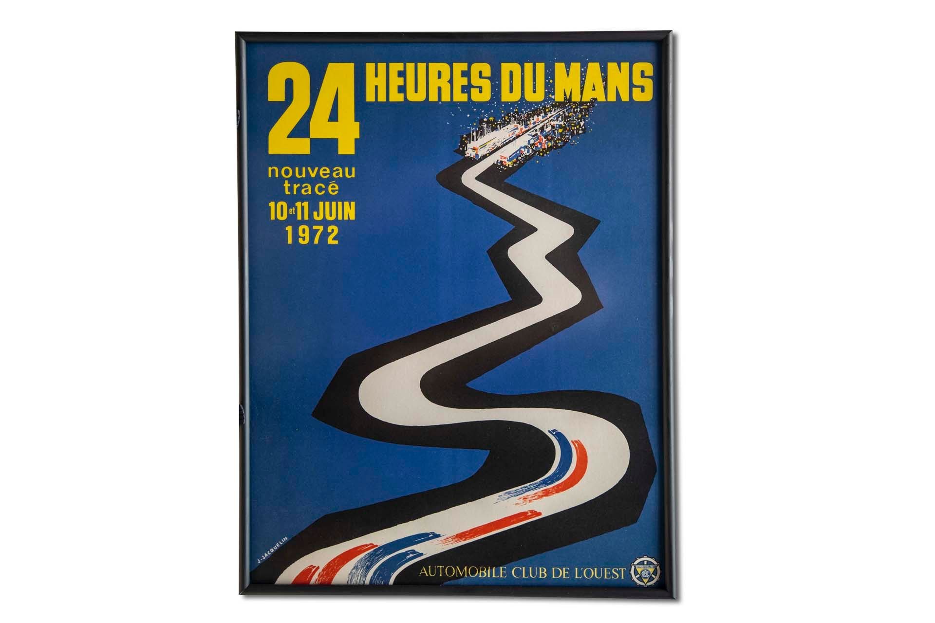 For Sale Framed Original '1972 24 heures du Mans' Event Poster