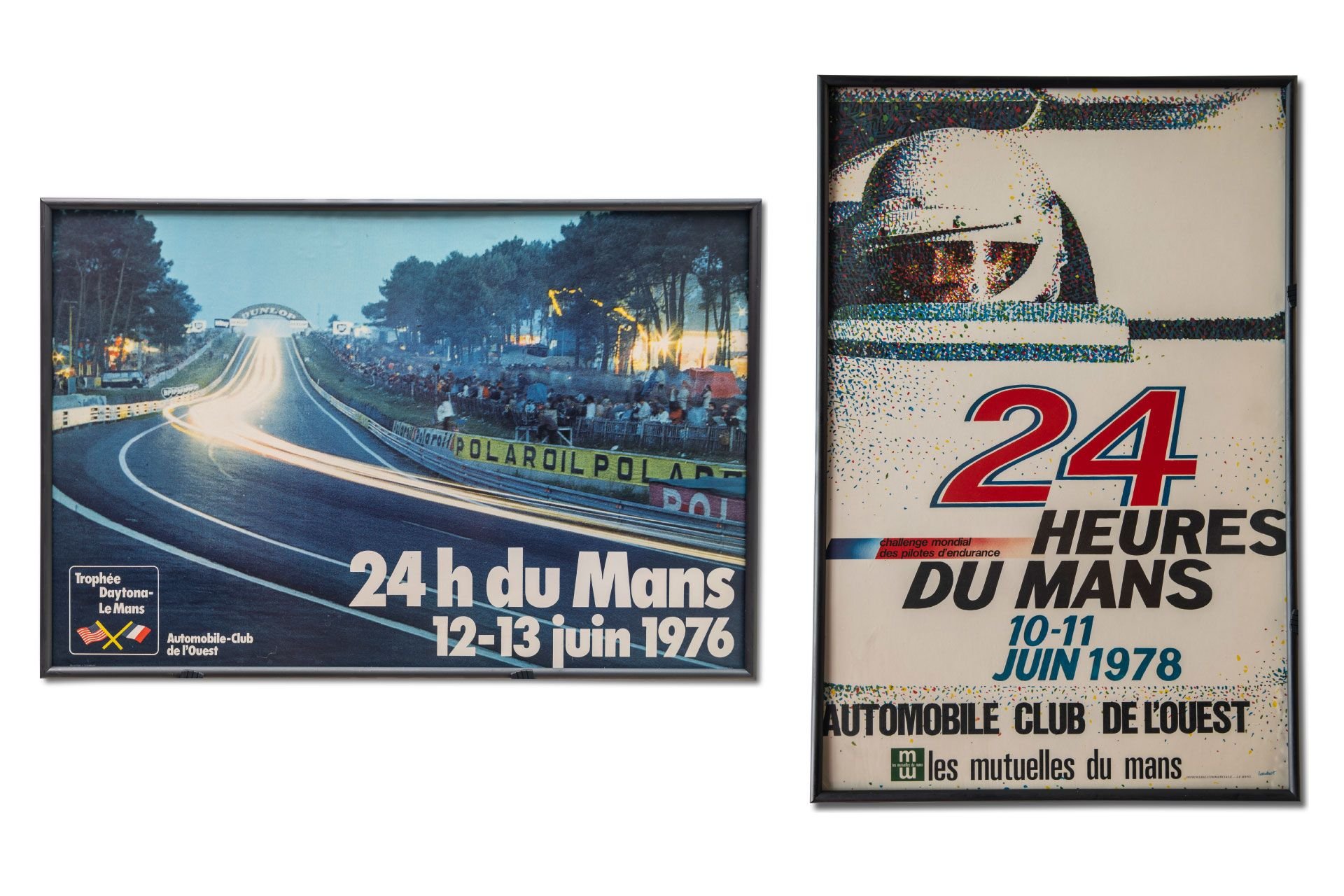 For Sale Set of Framed '1976 & 1978 24 heures du Mans' Event Poster