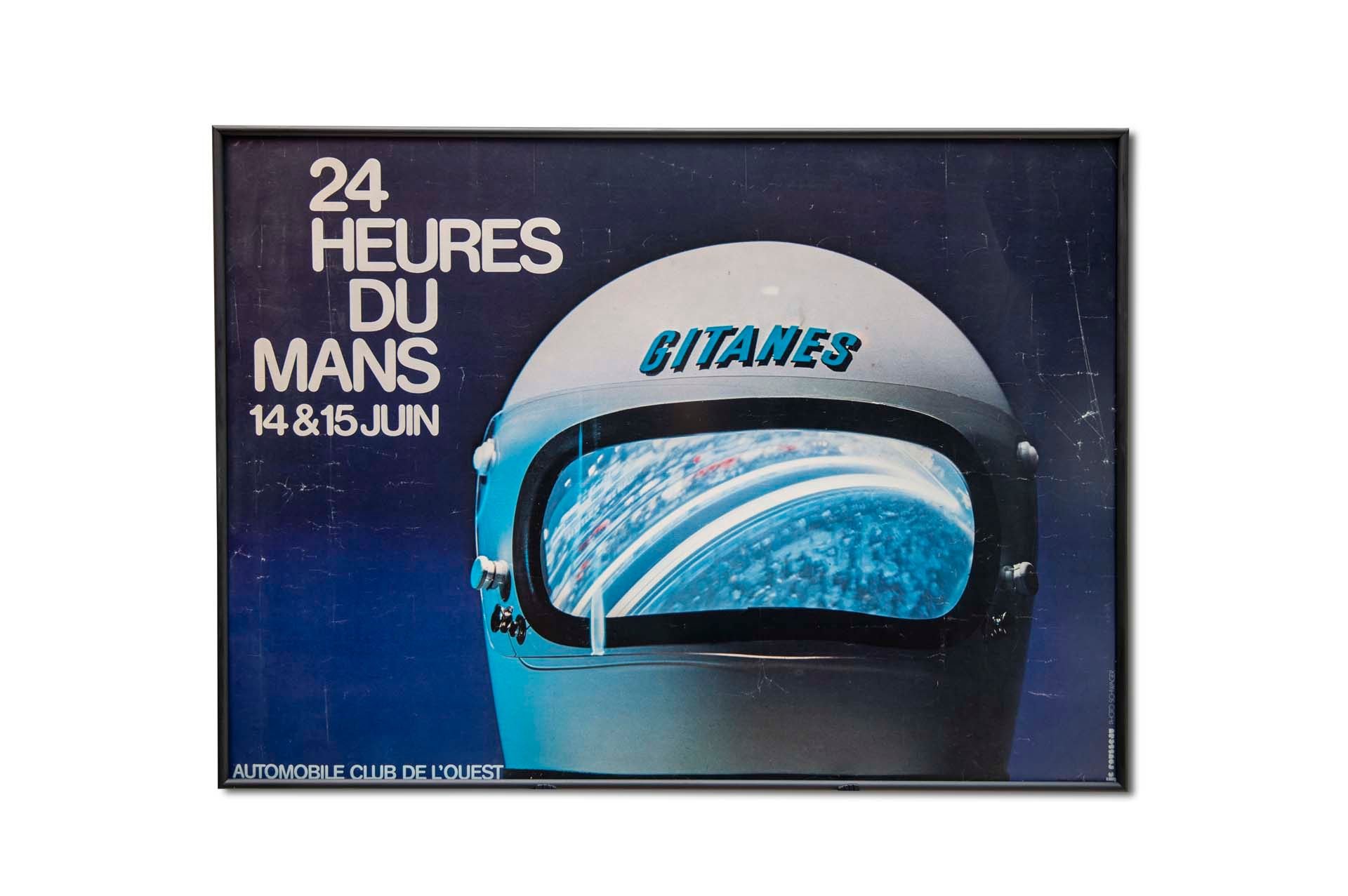 For Sale Framed Original 'Gitanes 24 heures du Mans' Promotional Event Poster