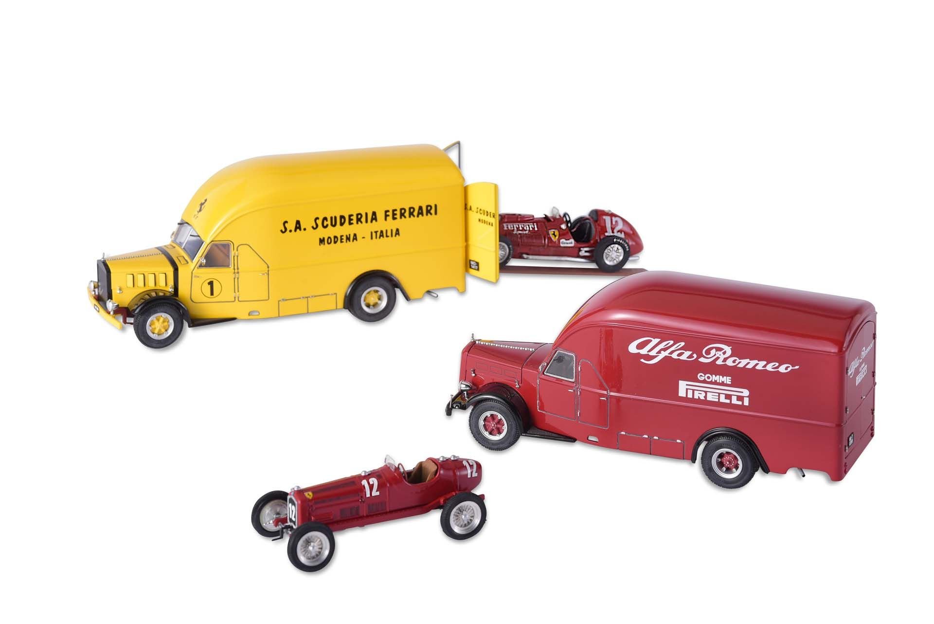 Broad Arrow Auctions | Pair of Alfa Romeo and Ferrari Transporters with 2 cars