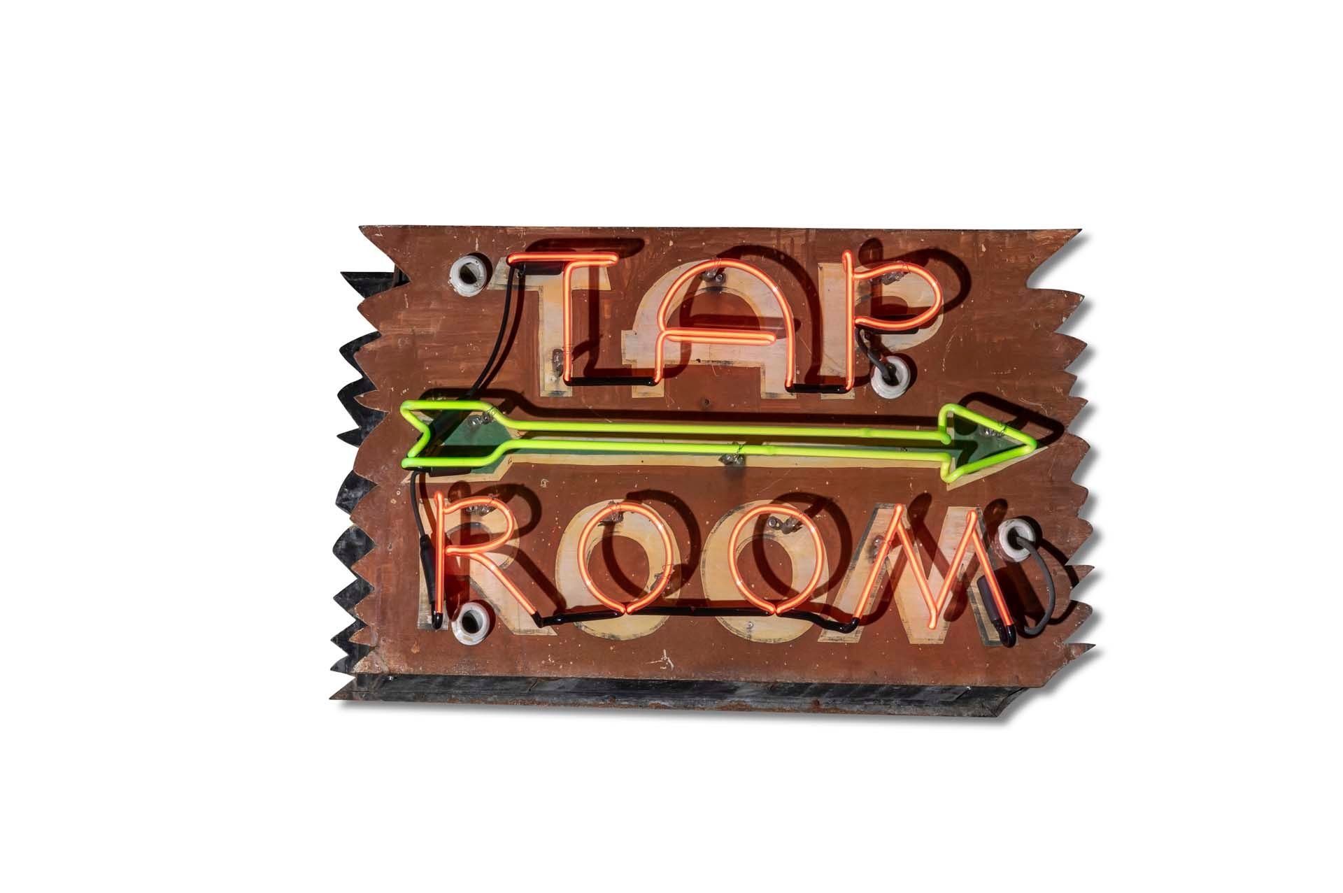 For Sale 'Tap Room' Neon Sign, Double-sided
