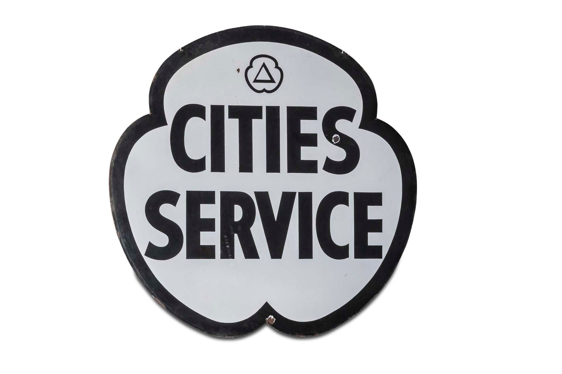 For Sale Large 'Cities Service' Porcelain Sign, Double-sided