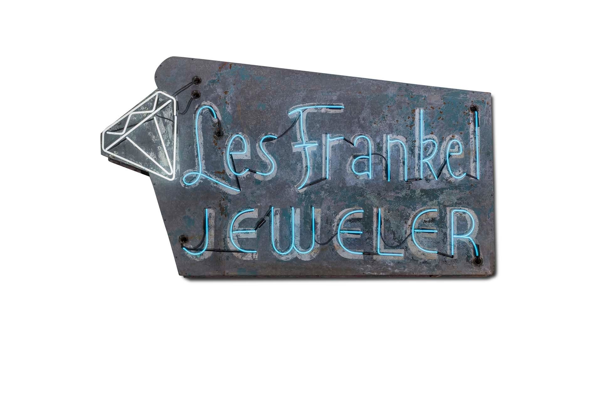 For Sale 'Les Frankel Jeweler' Neon Sign, Double-sided