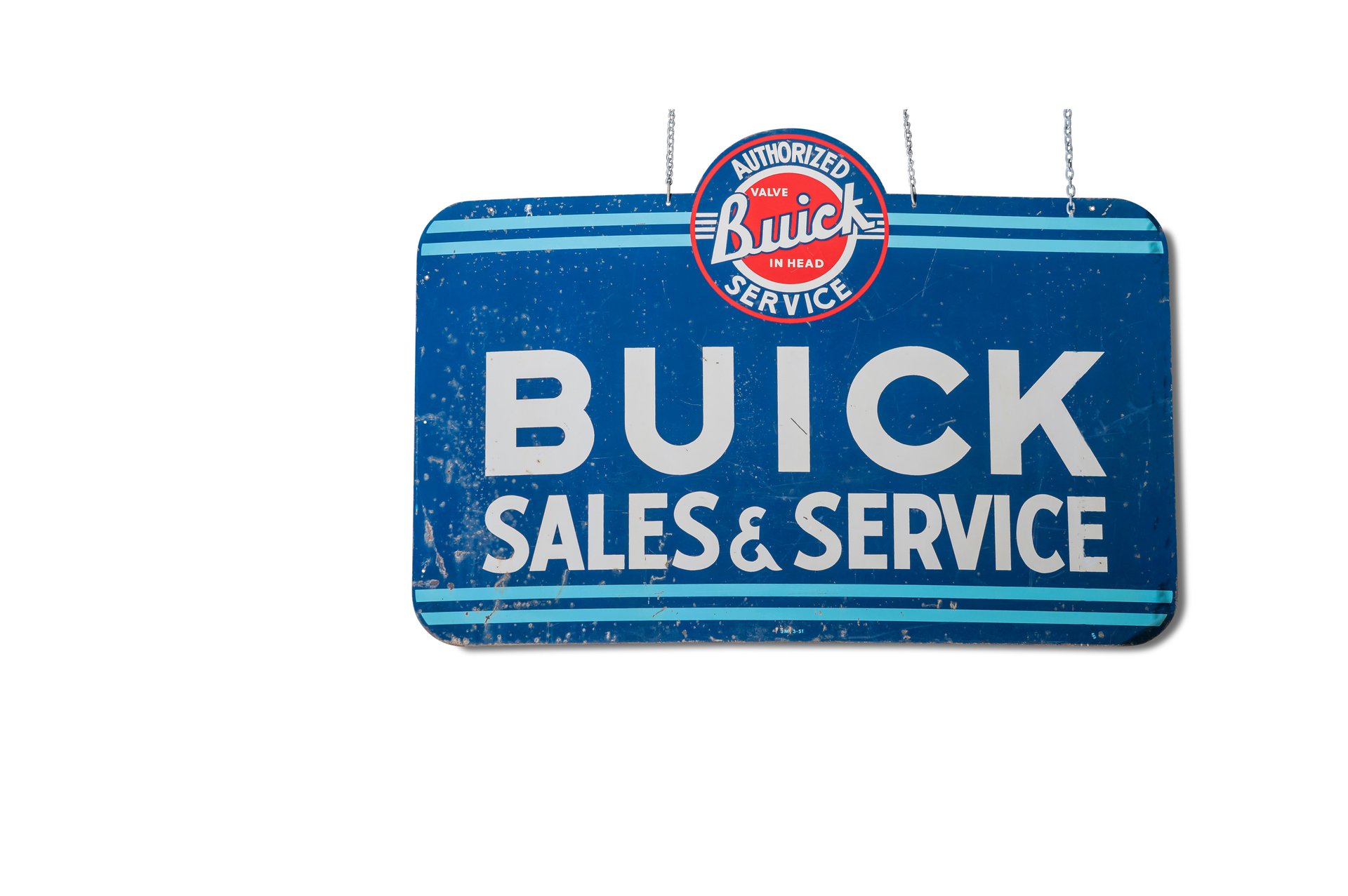 Broad Arrow Auctions | Large 'Buick Sales & Service' Porcelain Sign, Double-sided