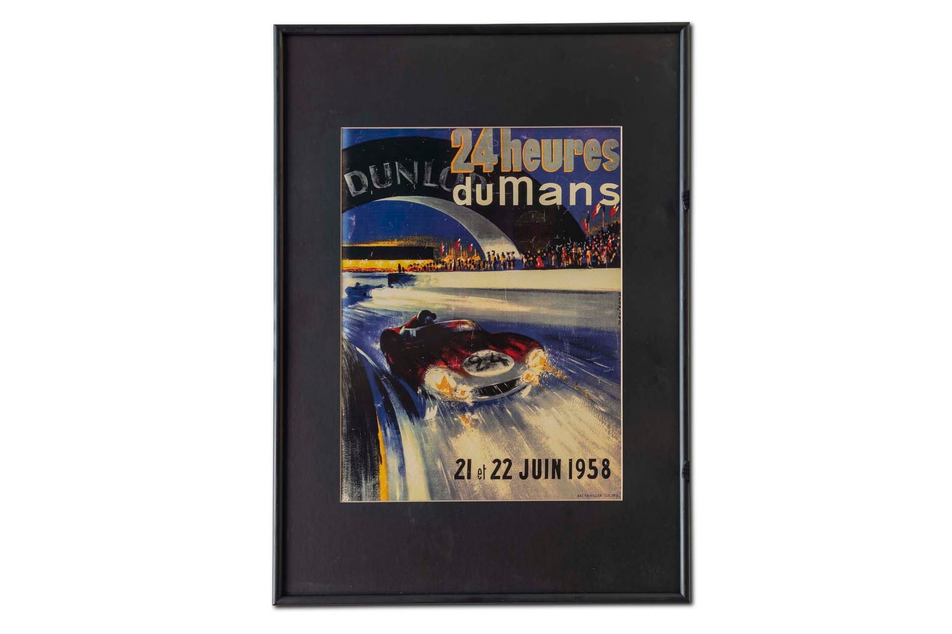 For Sale Framed Original '1958 24 heures du Mans' Event Poster