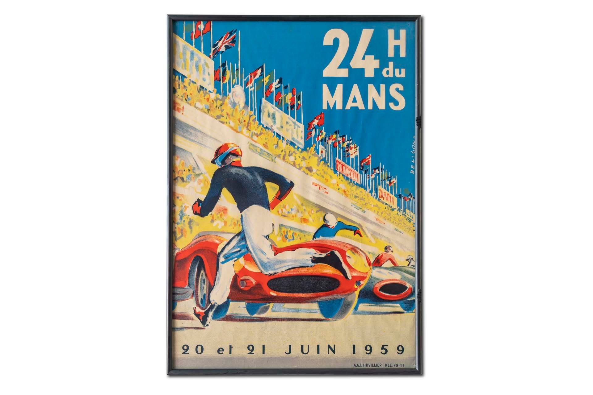 For Sale Framed Original '1959 24 heures du Mans' Event Poster