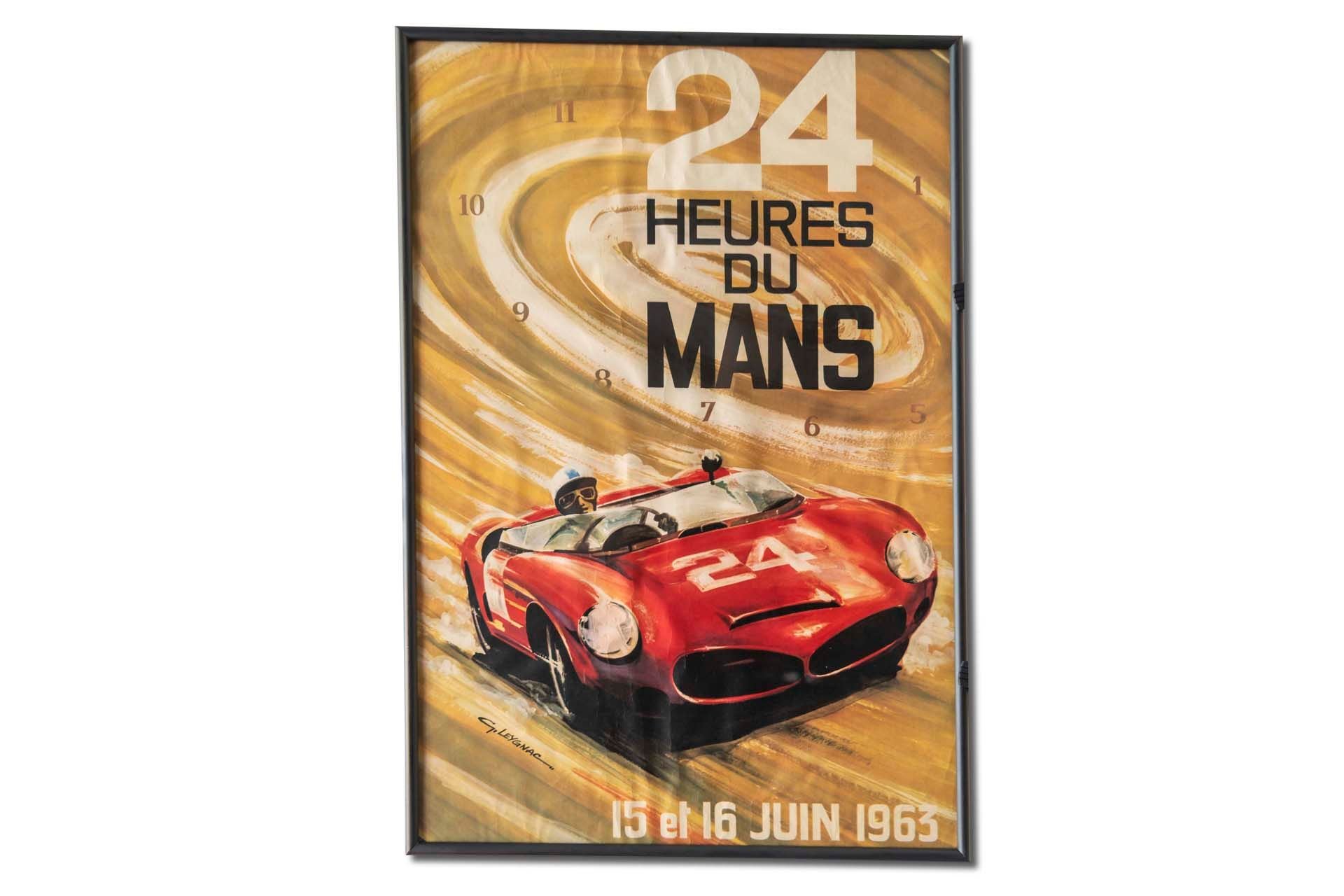 For Sale Framed Original '1963 24 heures du Mans' Event Poster