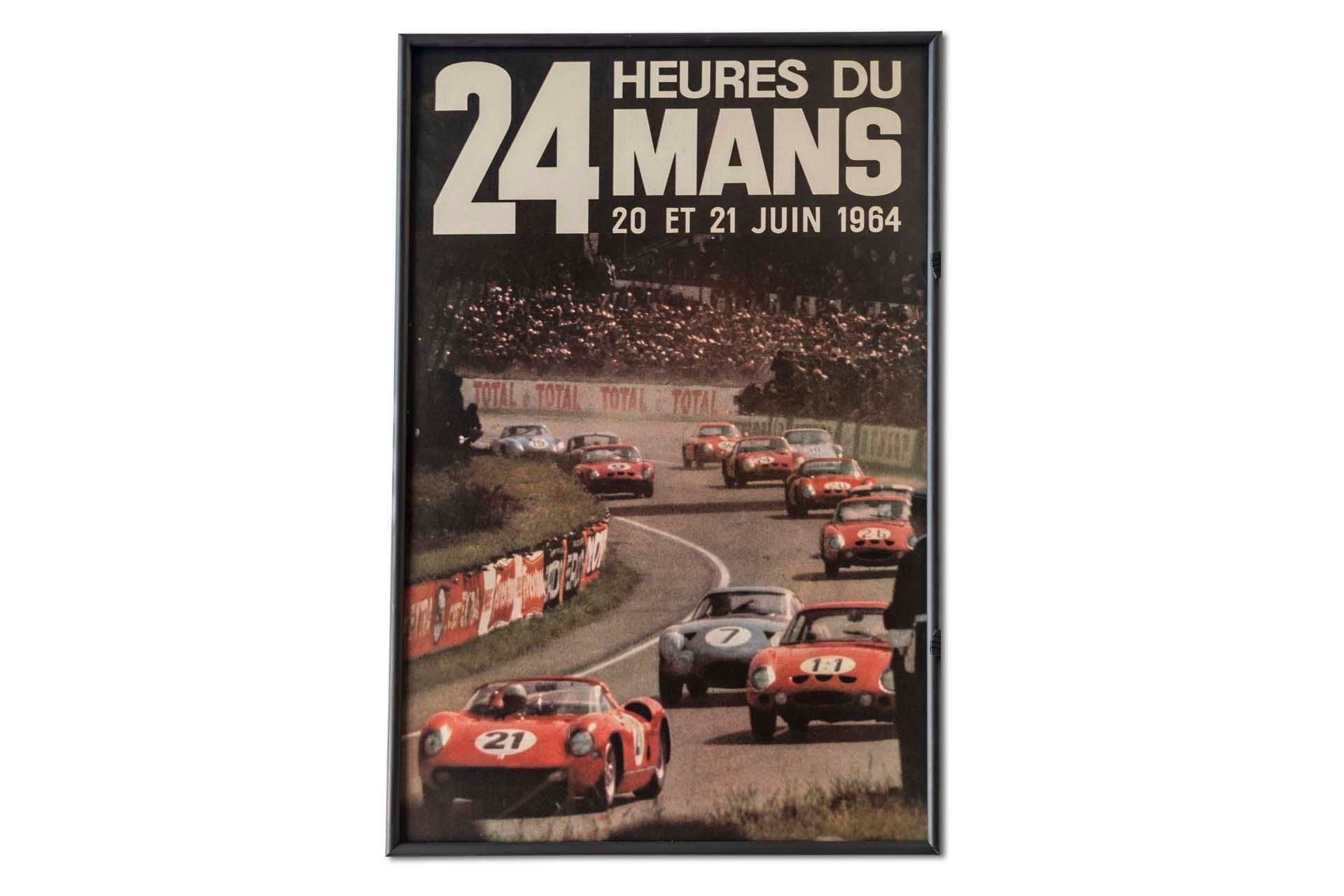 For Sale Framed Original '1964 24 heures du Mans' Event Poster