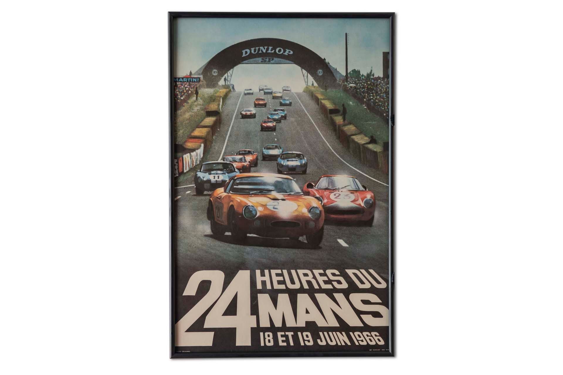 For Sale Framed Original '1966 24 heures du Mans' Event Poster