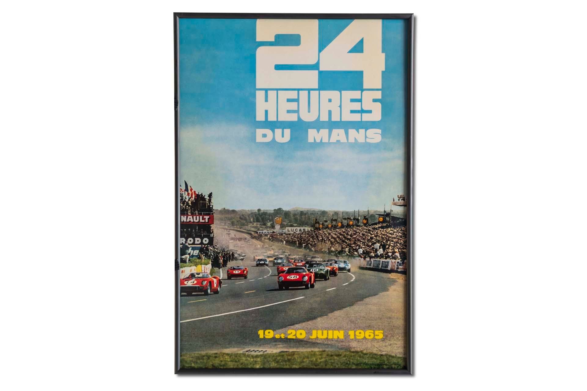 For Sale Framed Original '1965 24 heures du Mans' Event Poster