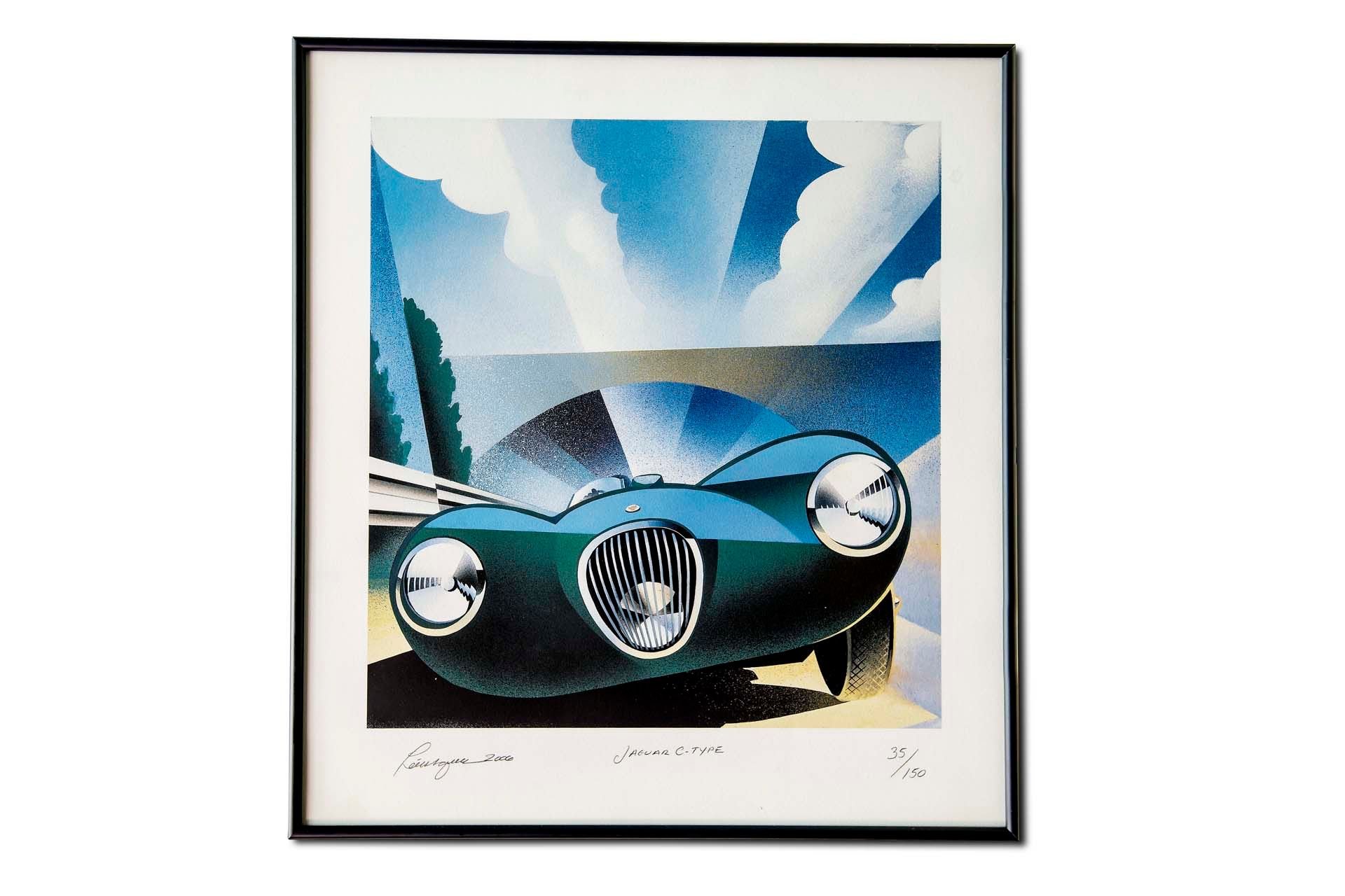For Sale Framed 'Jaguar C-Type' Limited Edition Lithograph 35/150