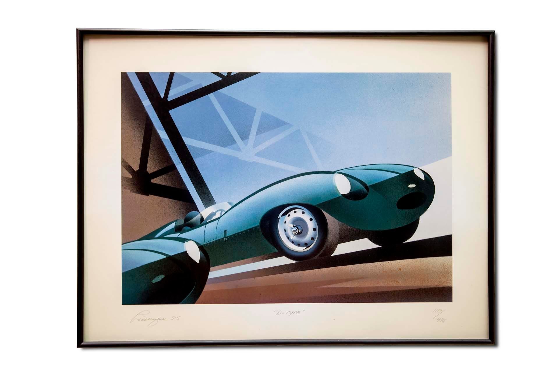 For Sale Framed 'Jaguar D-Type' Limited Edition Lithograph 109/400