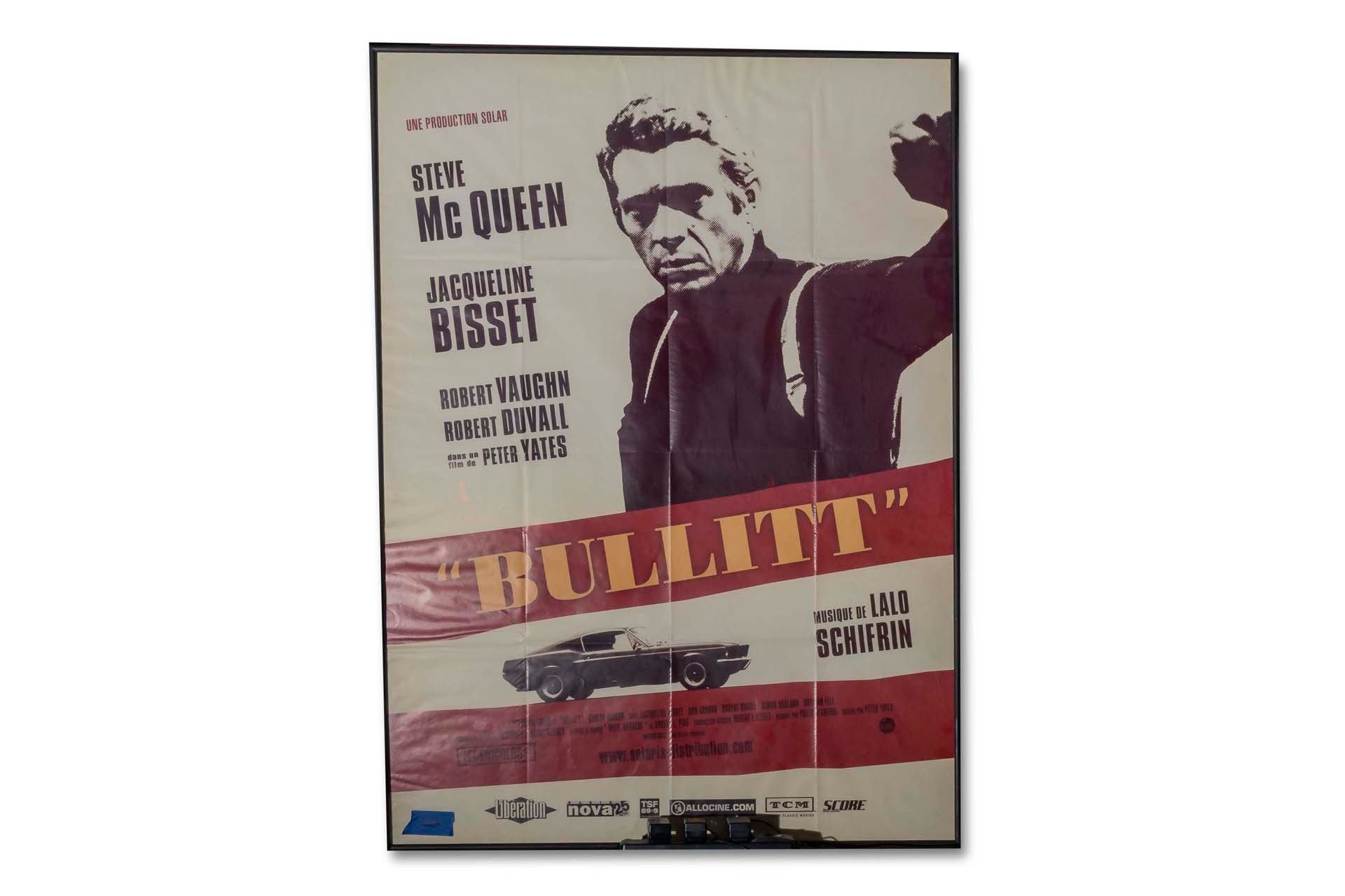 Broad Arrow Auctions | Framed Large French 'Bullitt' Movie Reproduction Poster