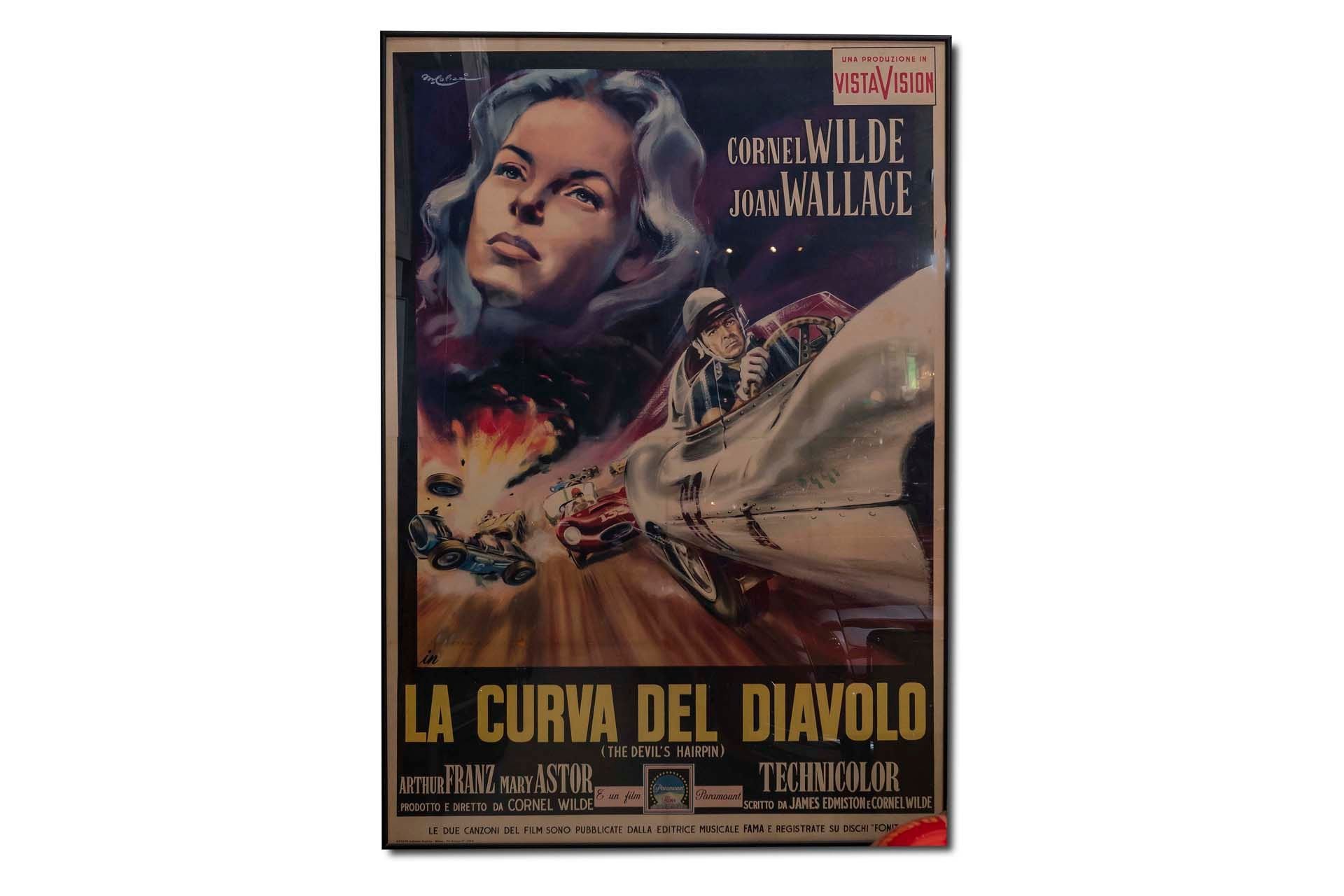 For Sale Very Large Framed 'La Curva del Diavolo' Movie Poster