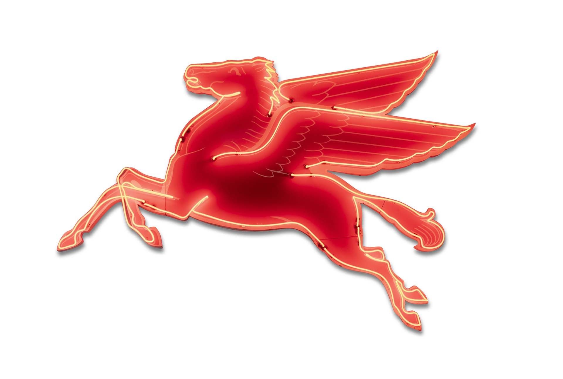 Broad Arrow Auctions | Large 'Mobiloil Pegasus' Neon Sign