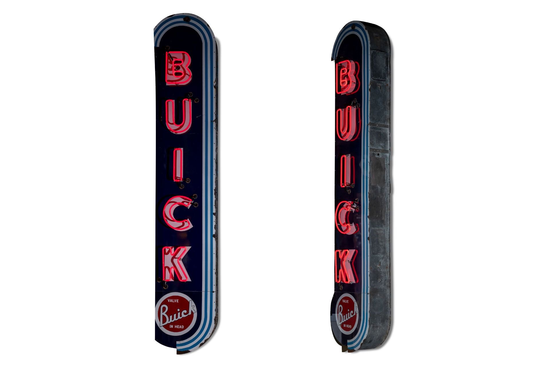 Broad Arrow Auctions | Very Large 'Buick Dealership' Porcelain Neon Sign, Double-Sided