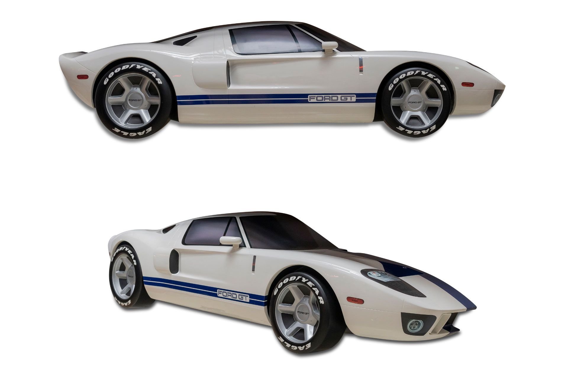 Broad Arrow Auctions | Ford GT half design model, blue and white livery