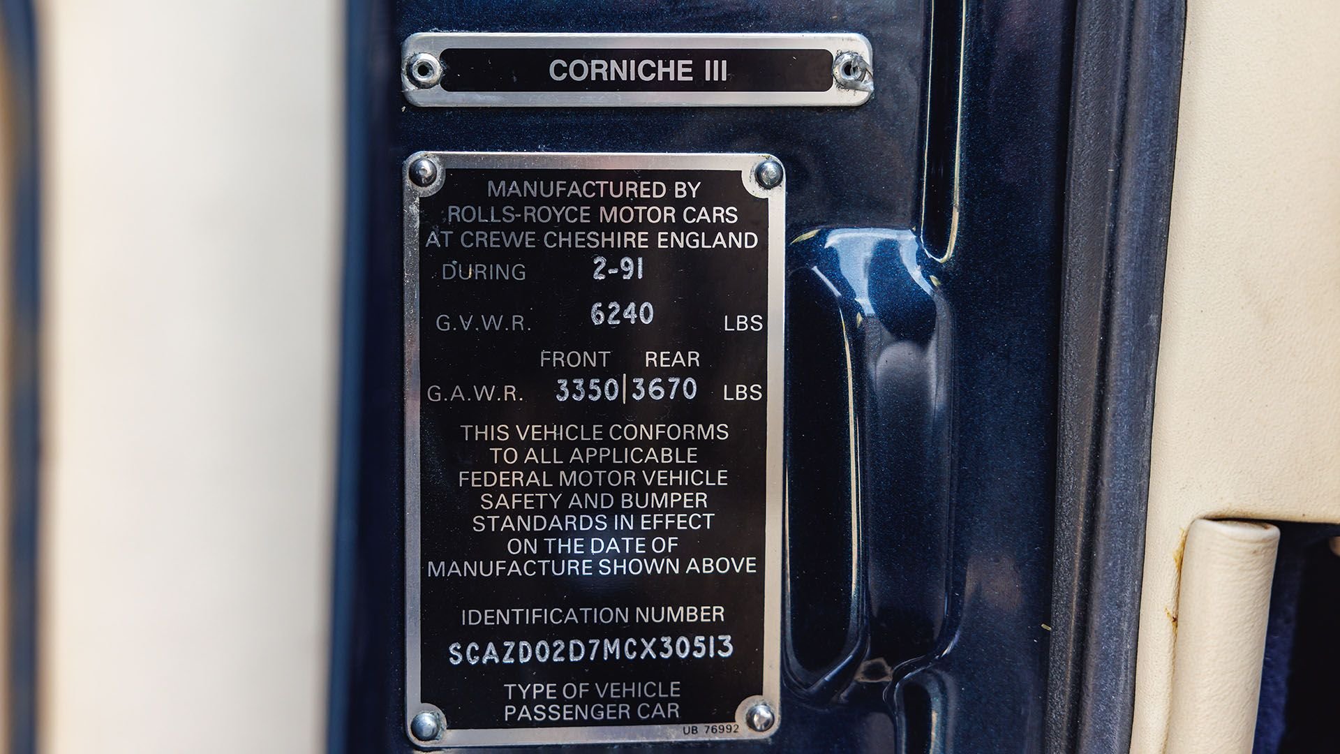 Broad Arrow Auctions | 1991 Rolls-Royce Corniche III