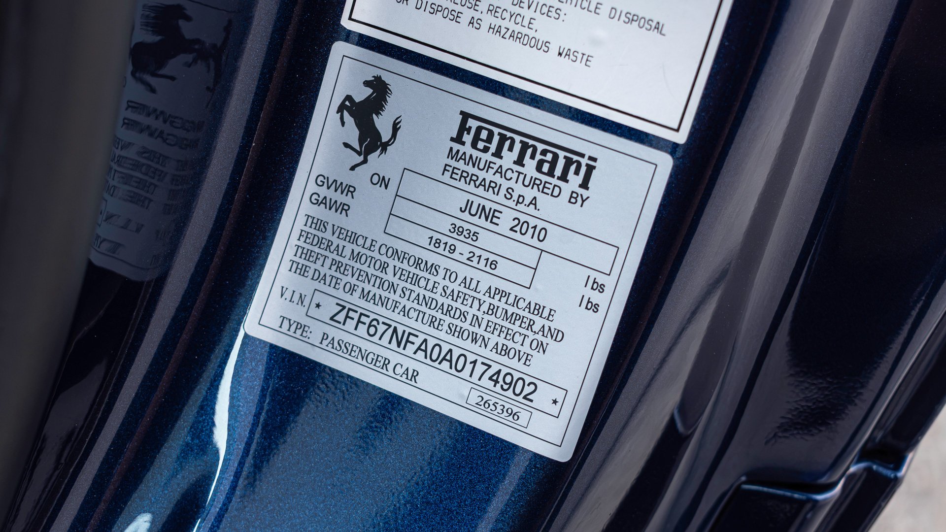 Broad Arrow Auctions | 2010 Ferrari 458 Italia