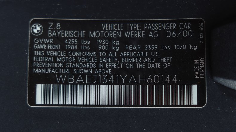 Broad Arrow Auctions | 2000 BMW Z8 ex-Pete Sampras