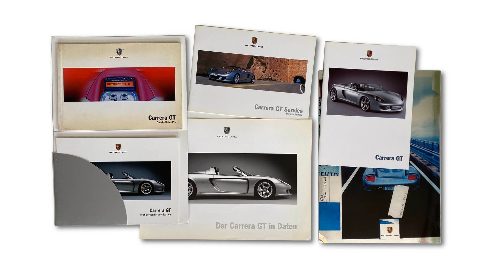 For Sale Porsche Carrera GT Literature - Assorted Brochure, Internal Dealer Literature, and Press Kits