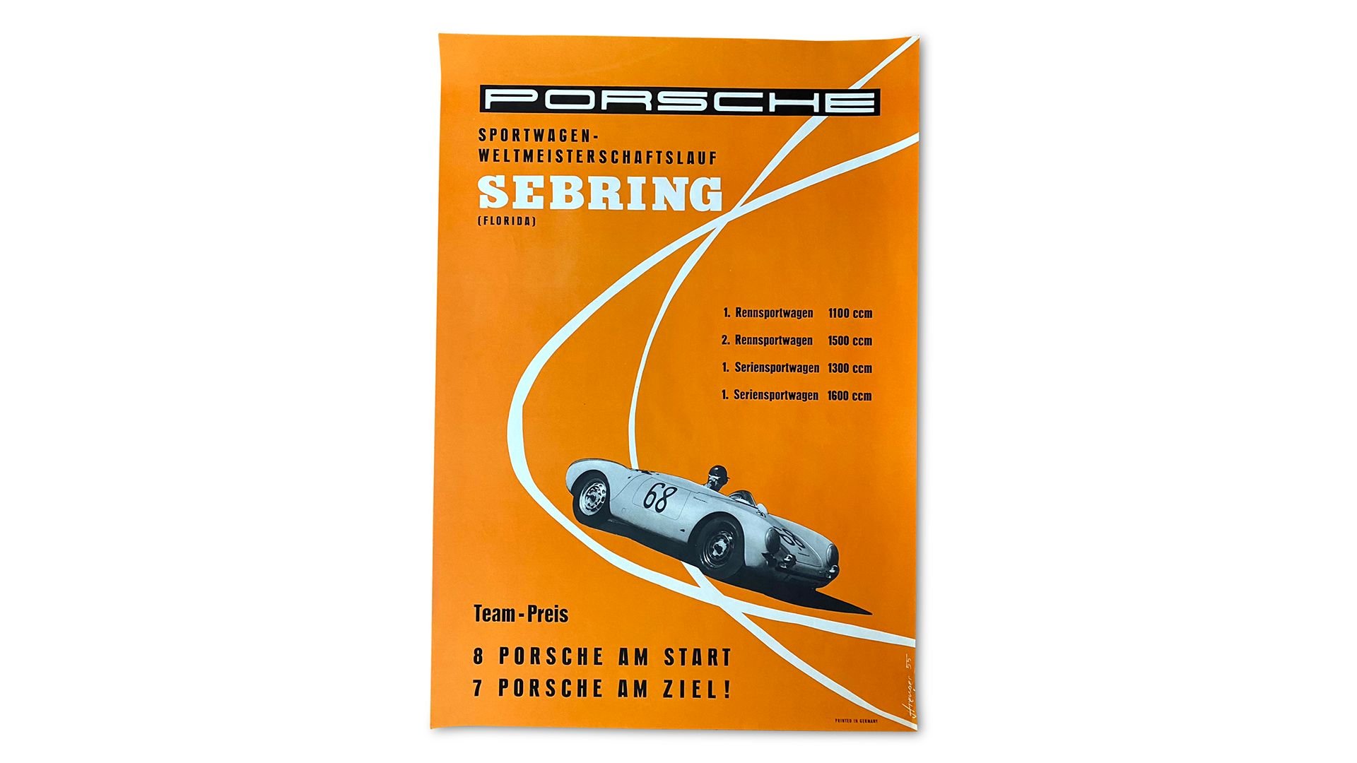 For Sale 1955 Sebring 12 Hours and 1959 Sebring 12 Hours Porsche Factory Racing Posters