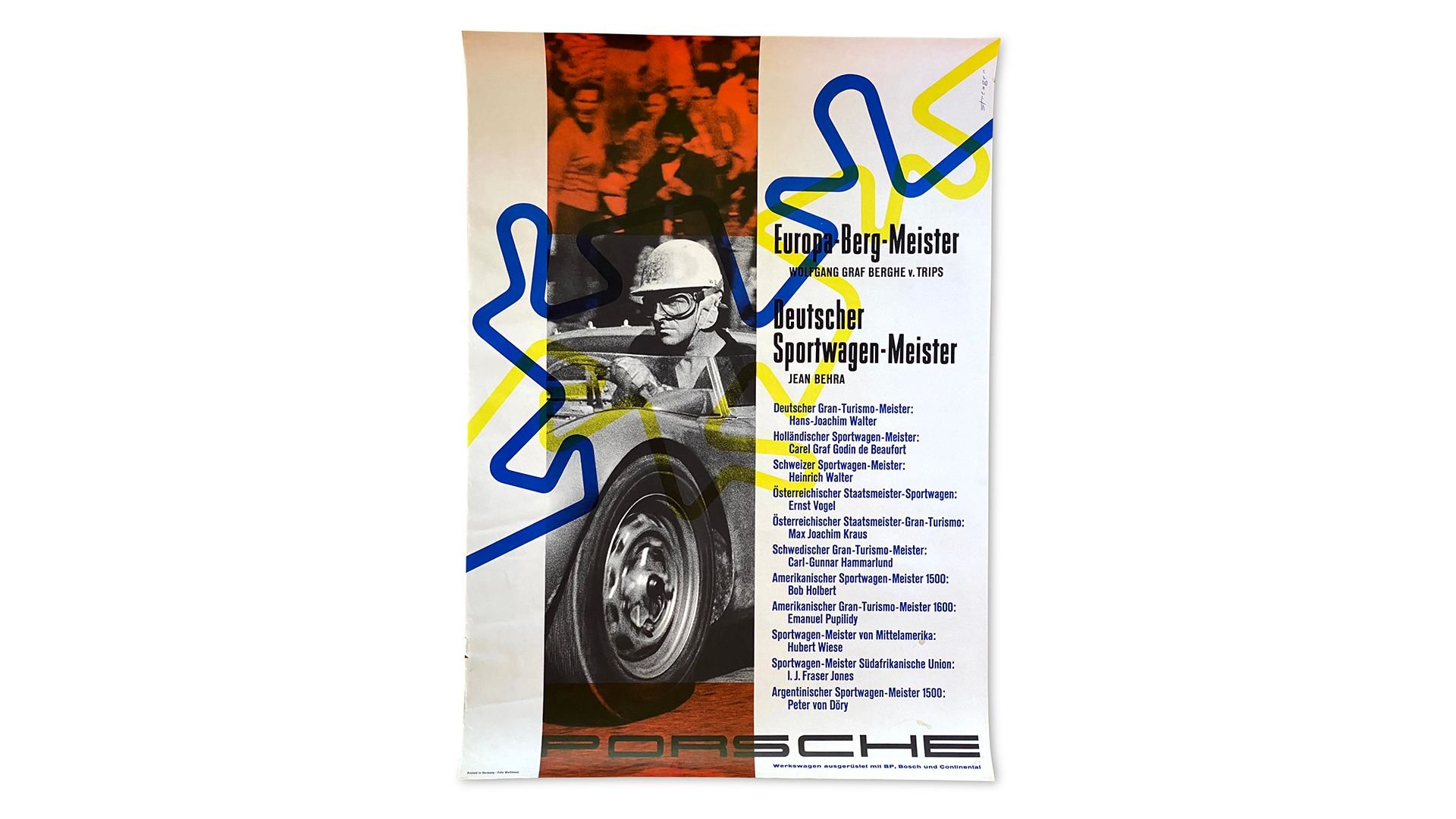 Broad Arrow Auctions | 1957 More than 700 Int'l Successes and 1958 Europa-Berg-Meister / Deutscher Sportwagen-Meister Porsche Factory Racing Posters