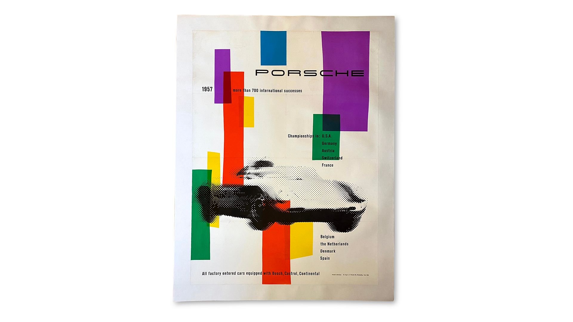 Broad Arrow Auctions | 1957 More than 700 Int'l Successes and 1958 Europa-Berg-Meister / Deutscher Sportwagen-Meister Porsche Factory Racing Posters