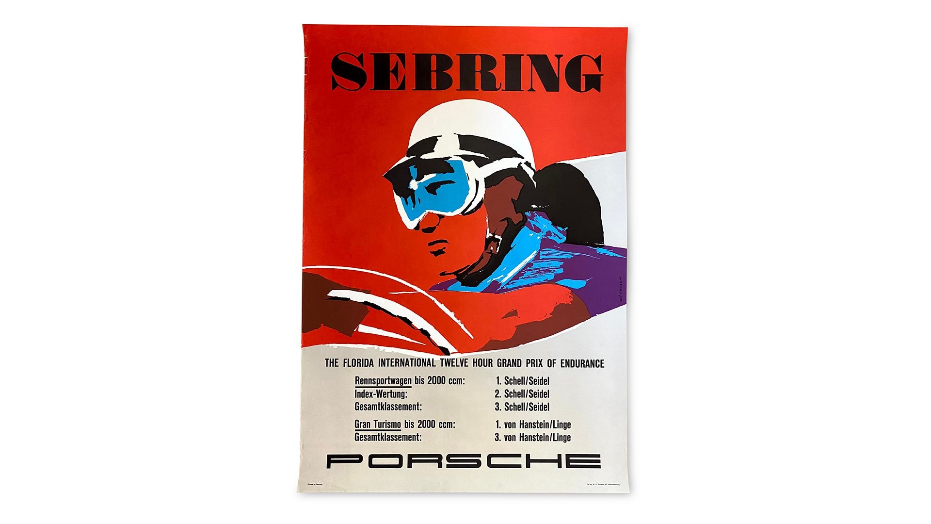 For Sale 1957 Sebring 12 Hours and 1958 Sebring 12 Hours Porsche Factory Racing Posters