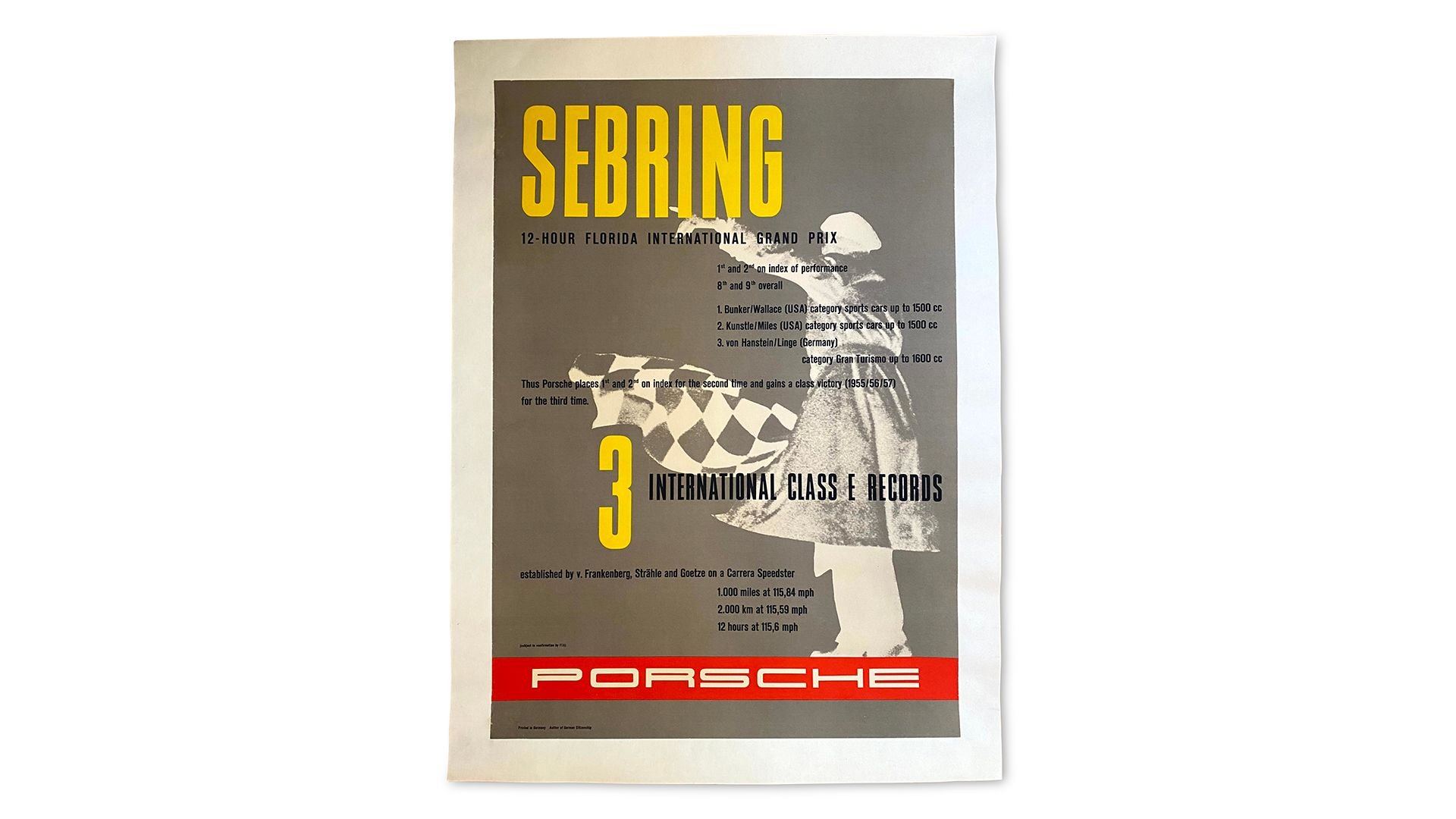Broad Arrow Auctions | 1957 Sebring 12 Hours and 1958 Sebring 12 Hours Porsche Factory Racing Posters
