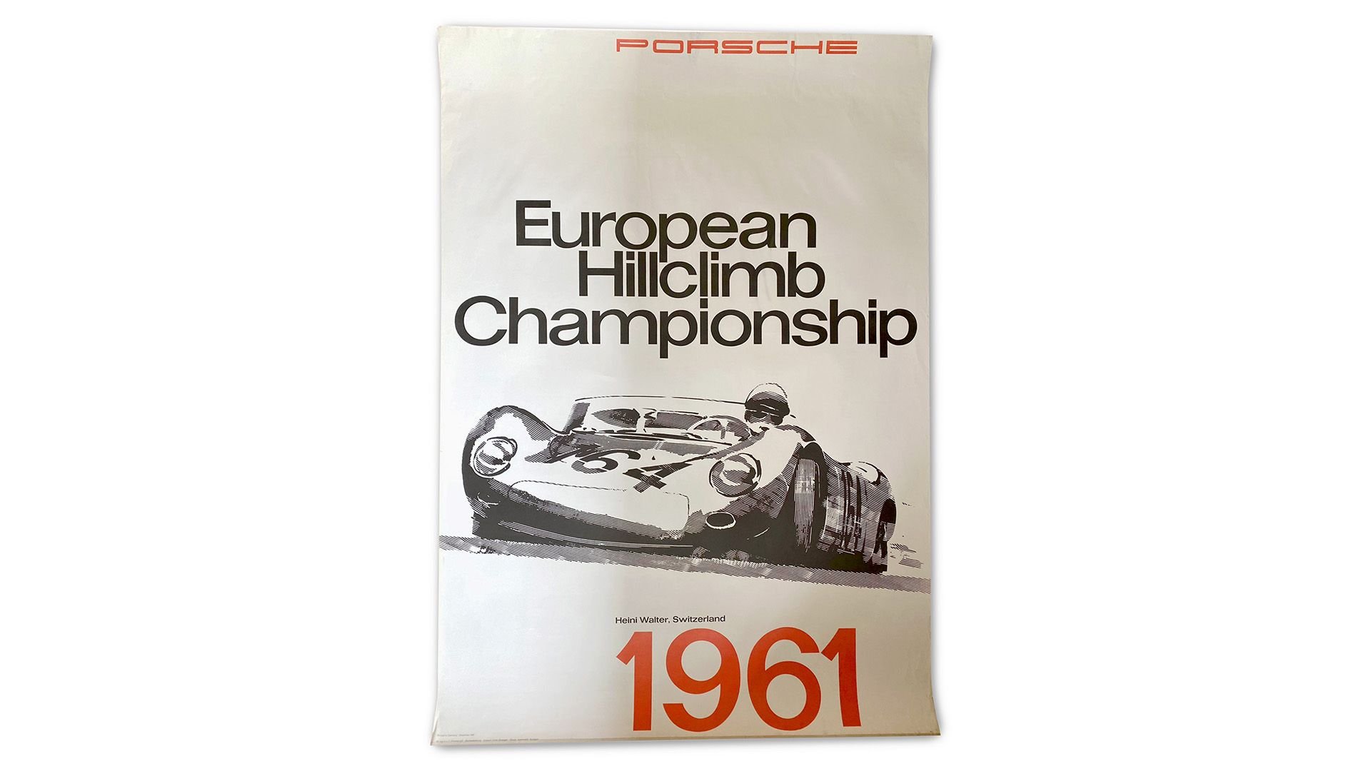 1961 european hillclimb championship and 1962 grand prix de france porsche factory racing posters