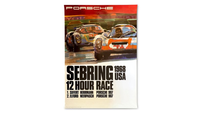 Broad Arrow Auctions | Group of 11 Porsche Sports Racing Prototype (907, 908, 908/2, 908/3) Factory Racing Posters 1968-1970