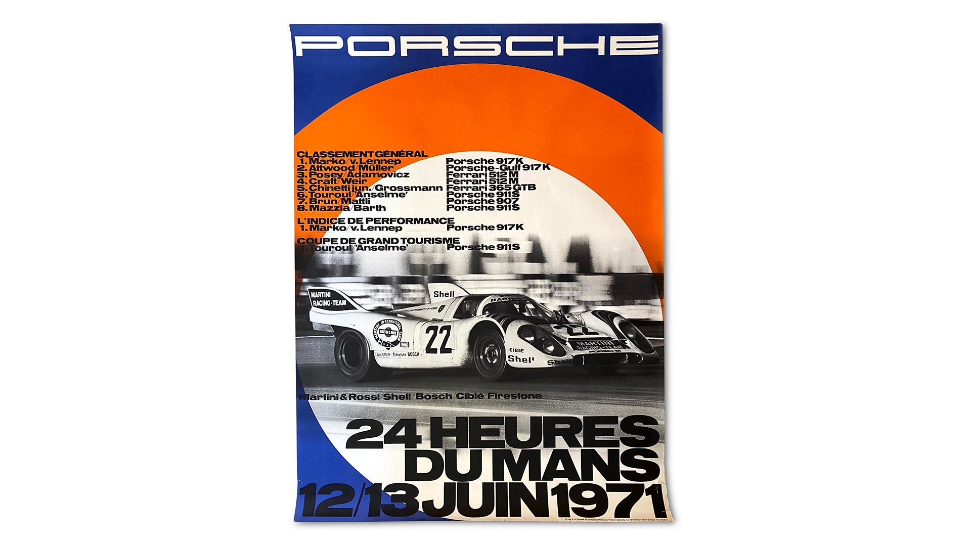 For Sale Group of 13 Porsche Sports Racing Prototype 917 Factory Racing Posters 1969-1971