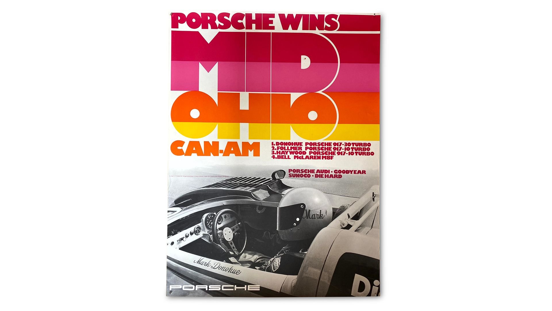 Group of 13 porsche can am 917 10 and 917 30 factory racing posters 1972 1973