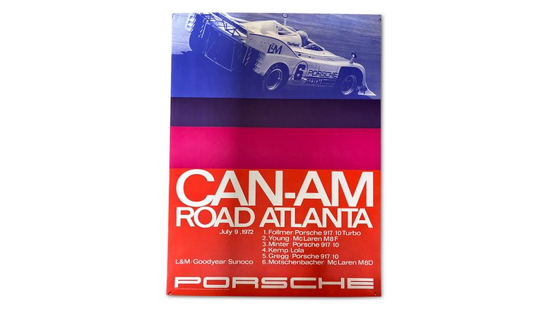 Broad Arrow Auctions | Group of 13 Porsche Can-Am (917/10 and 917/30) Factory Racing Posters 1972-1973