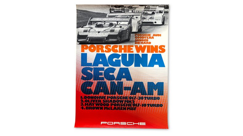 Broad Arrow Auctions | Group of 13 Porsche Can-Am (917/10 and 917/30) Factory Racing Posters 1972-1973