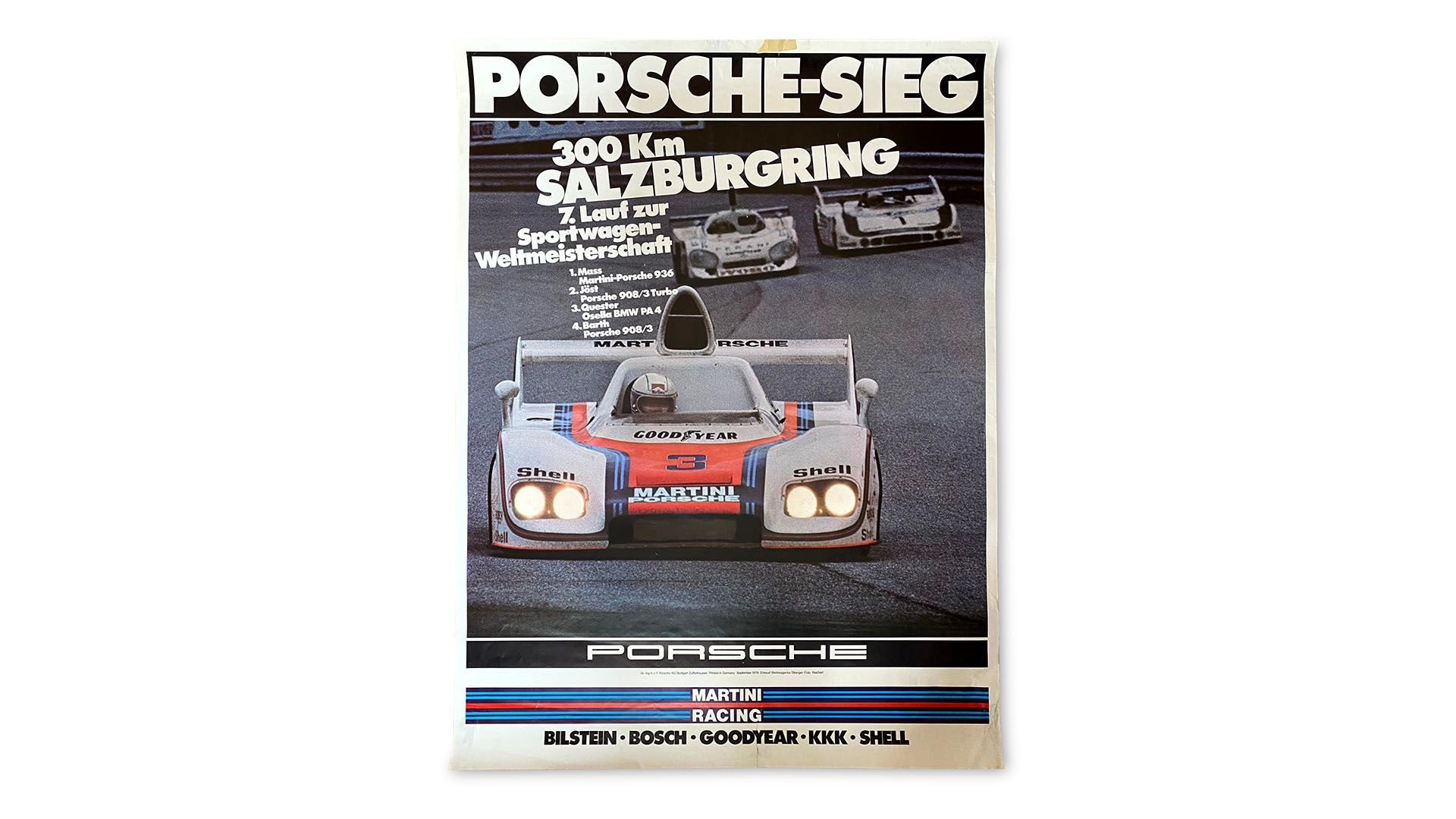 Broad Arrow Auctions | Group of 10 Martini Porsche (935 and 936) Factory Racing Posters 1976
