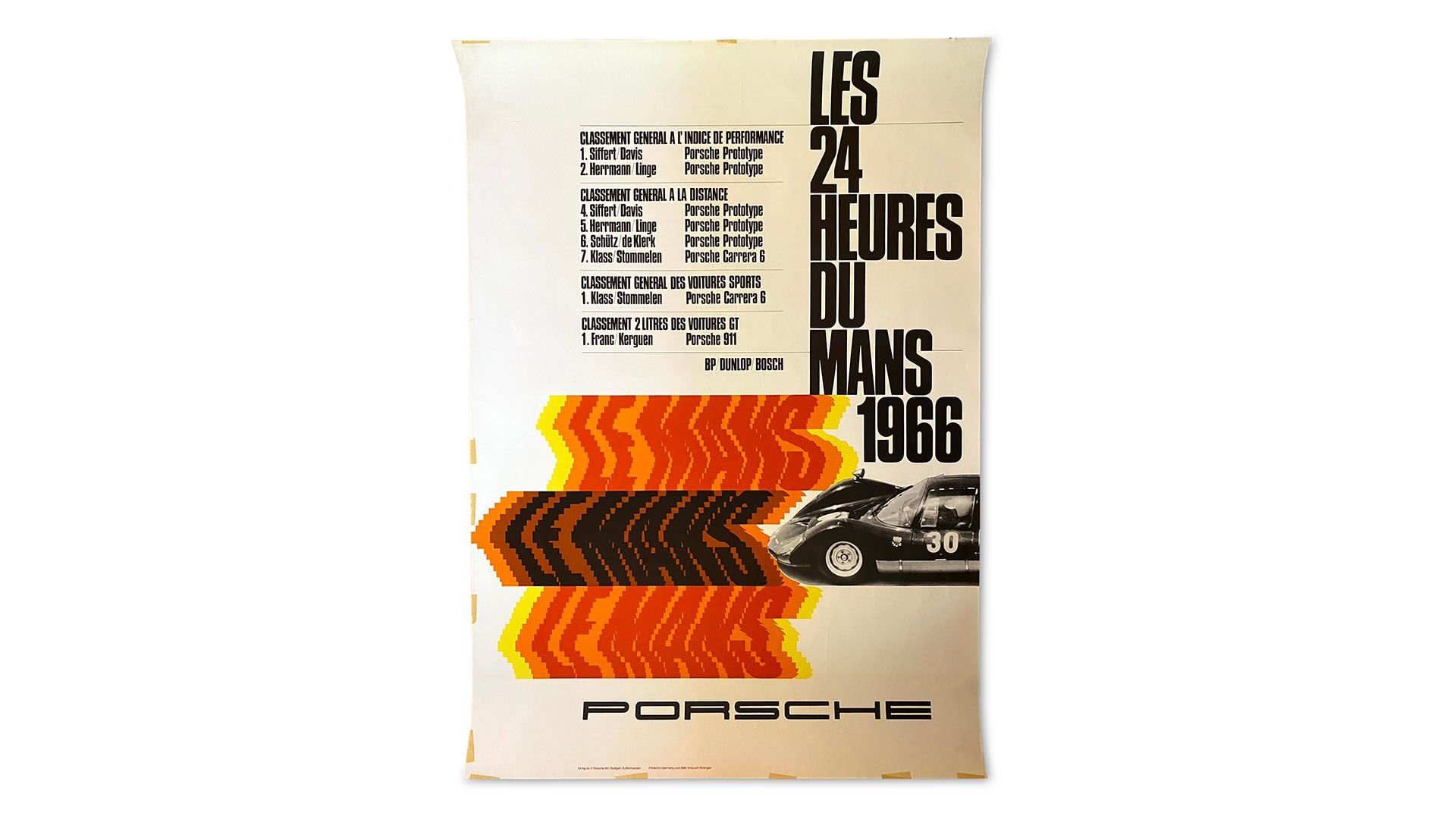 Group of 5 porsche sports racing prototype 904 906 910 bergspyder factory racing posters 1965 1967