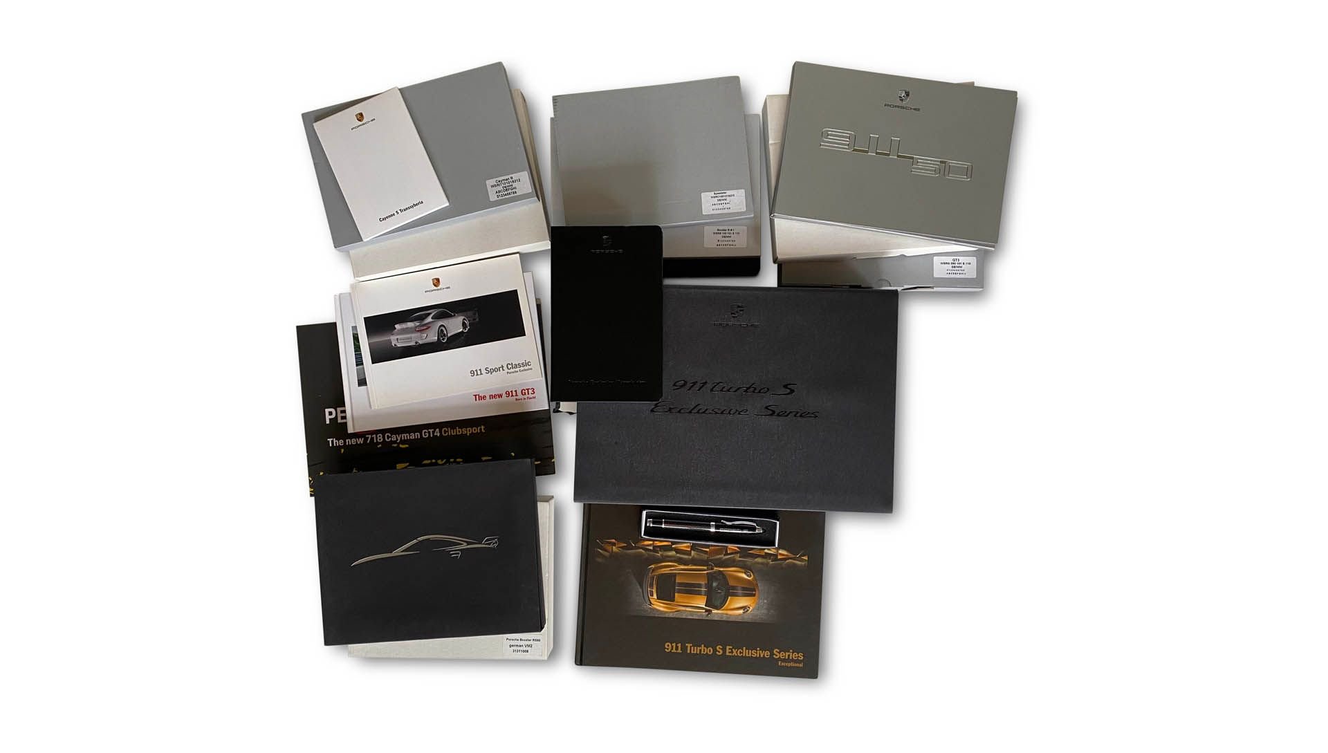 For Sale Assorted Late Model VIP Boxed Porsche Brochures and Gift Items