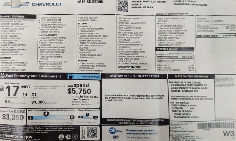 For Sale 2015 Chevrolet SS