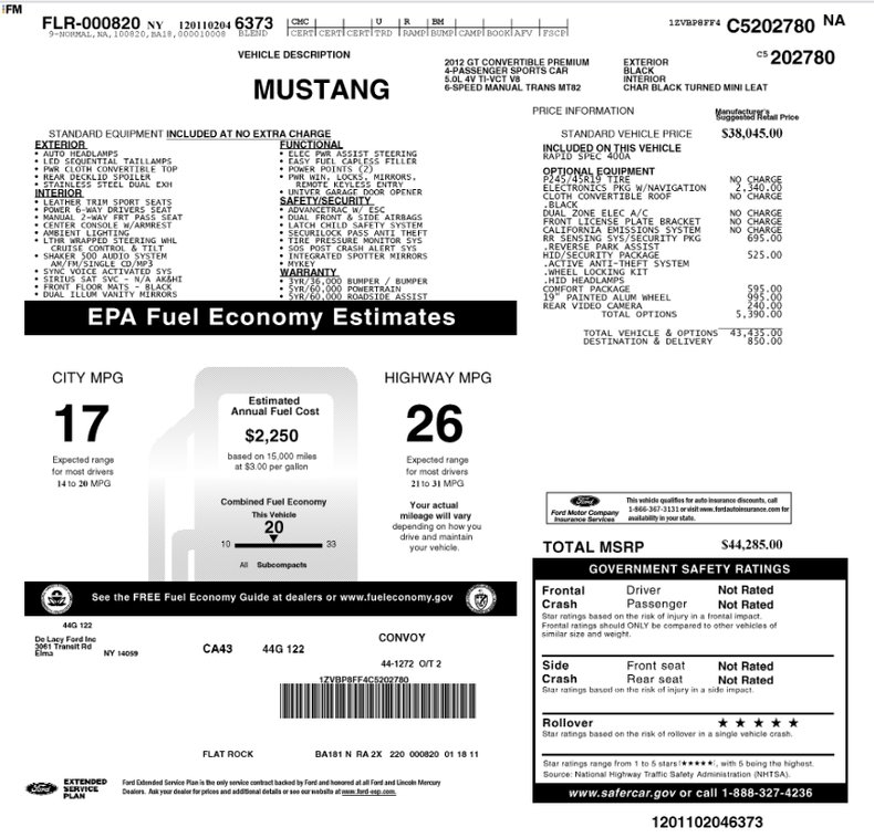2012 Ford Mustang 88