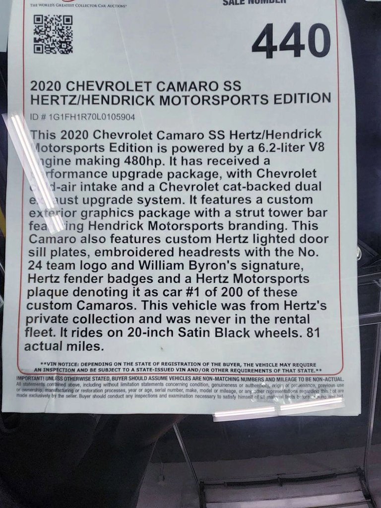For Sale 2020 Chevrolet Camaro