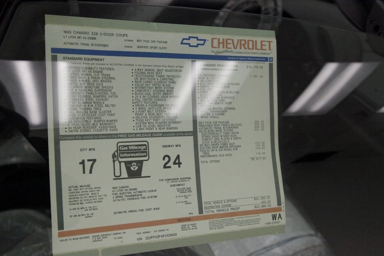 1993 Chevrolet Camaro 73