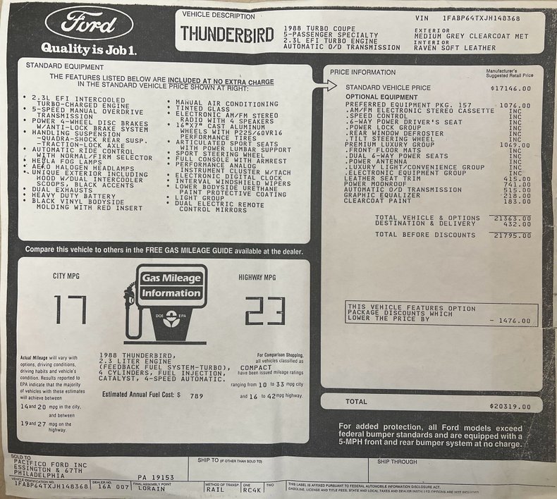 1988 Ford Thunderbird 81